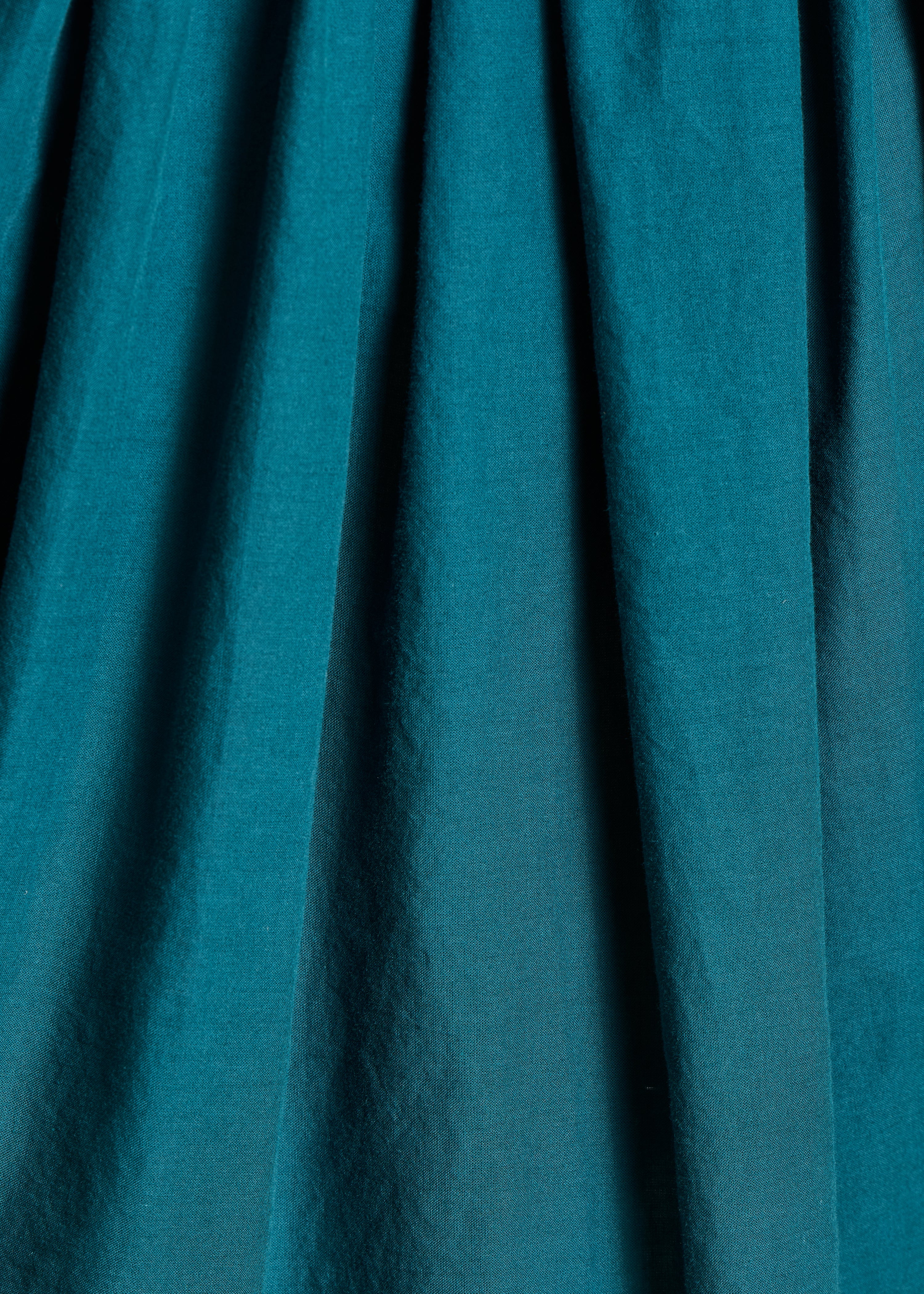 Chemisier bleu pétrole uni en coton manches 3/4