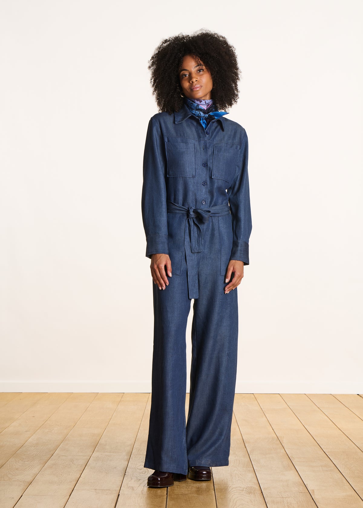 Combinaison pantalon en jean souple brut
