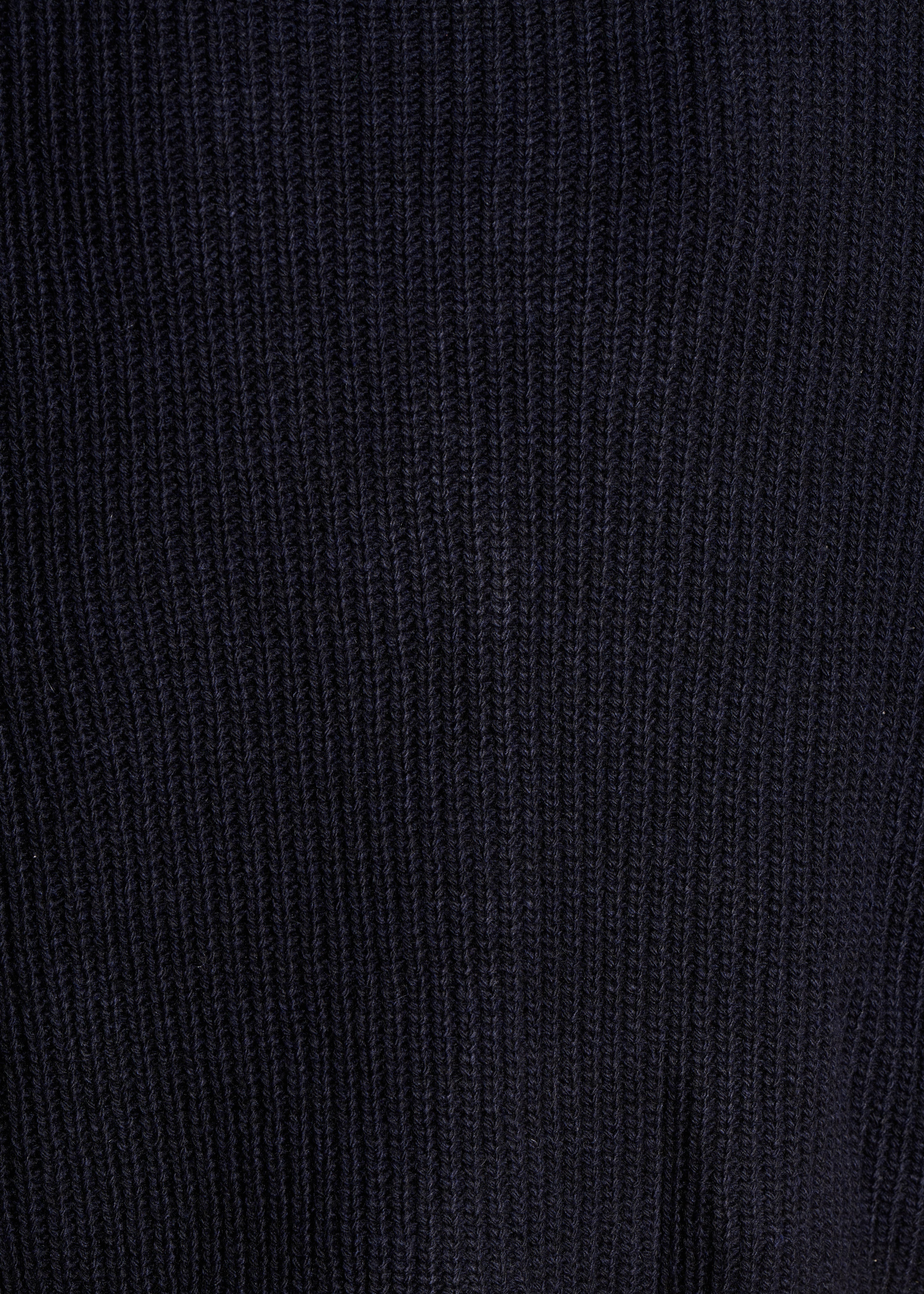 Gilet court bleu marine en côtes perlées