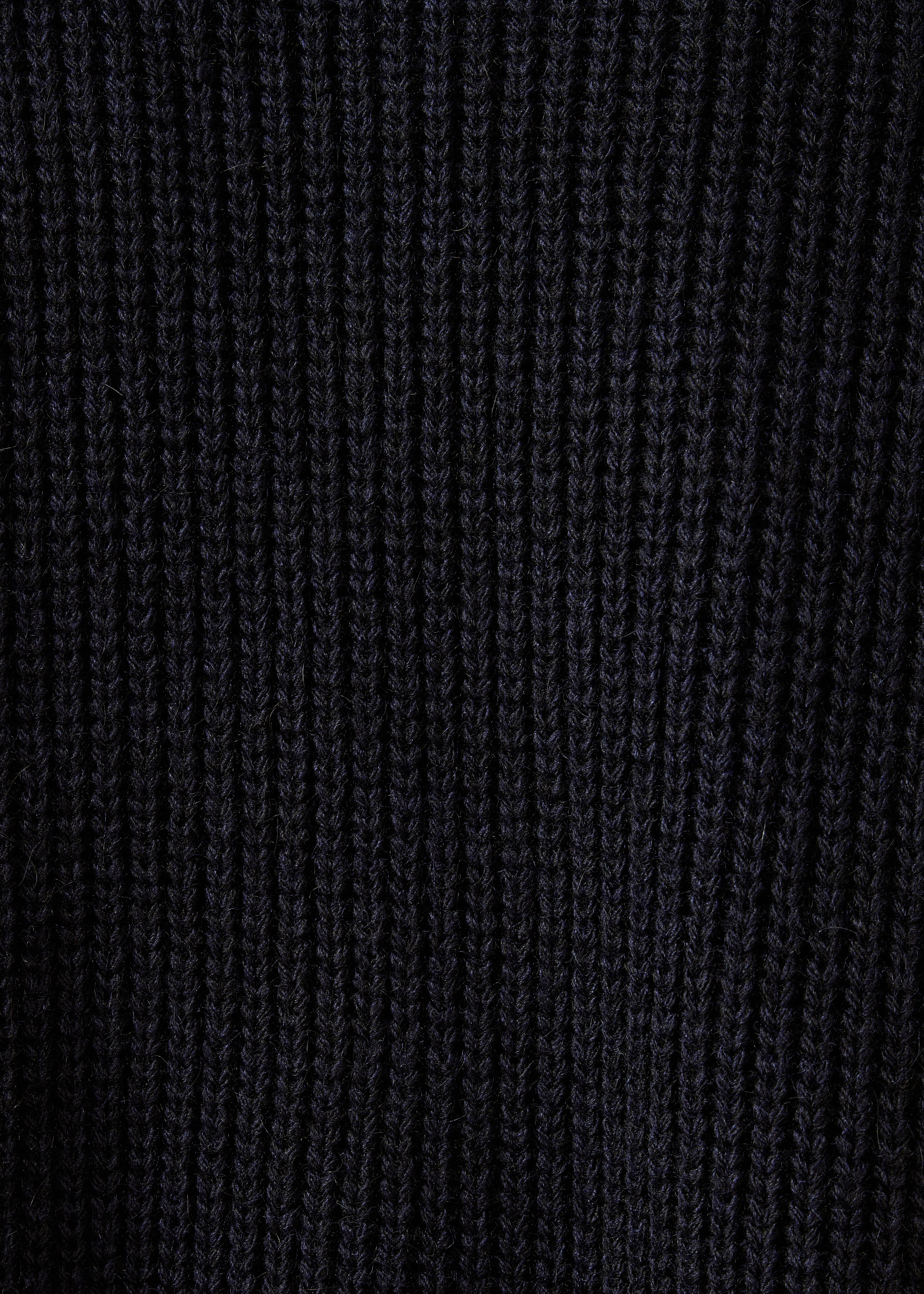 Cardigan corto senza maniche a costine con perline blu navy