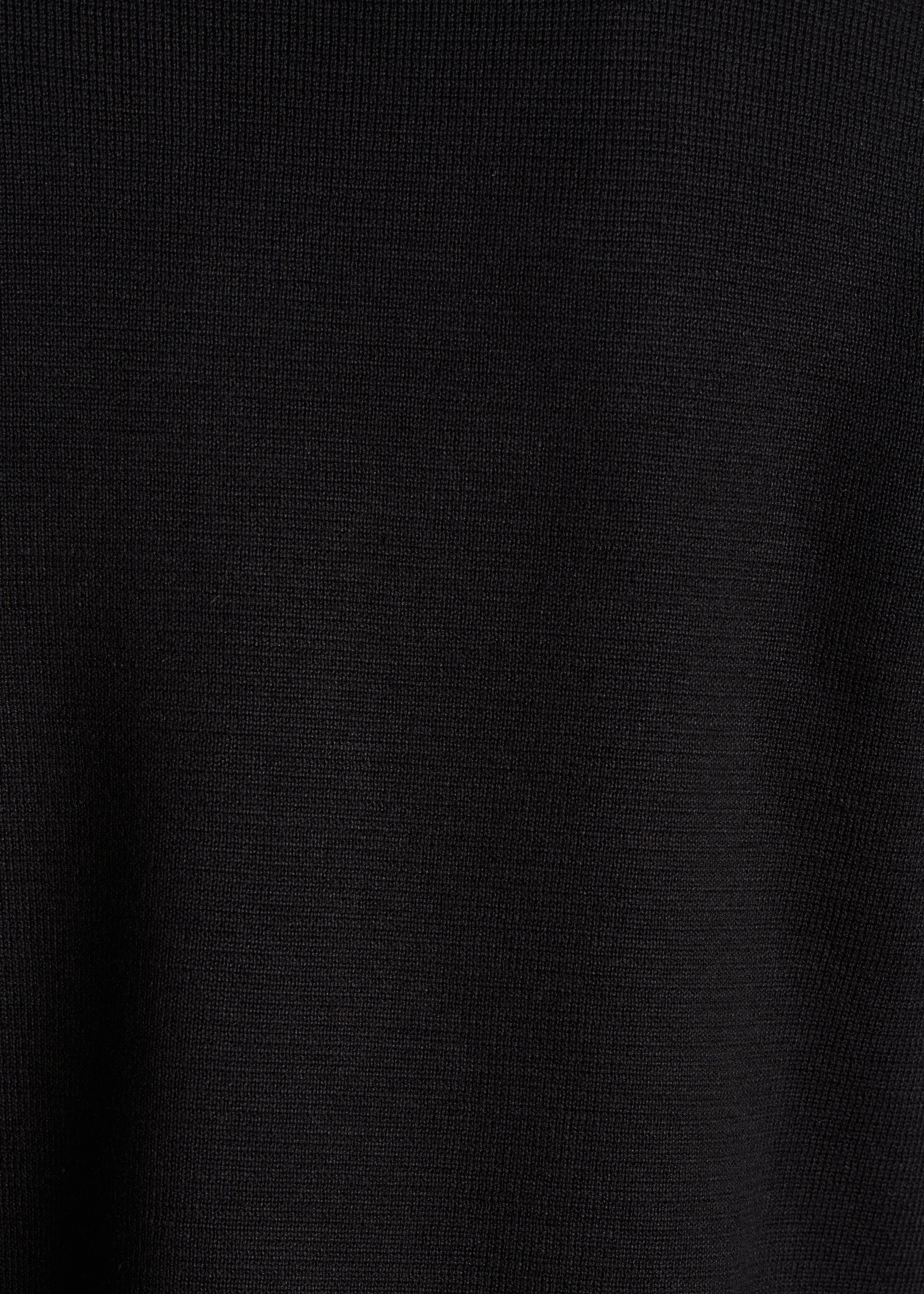 Gilet corto nero in maglia con colletto camicia