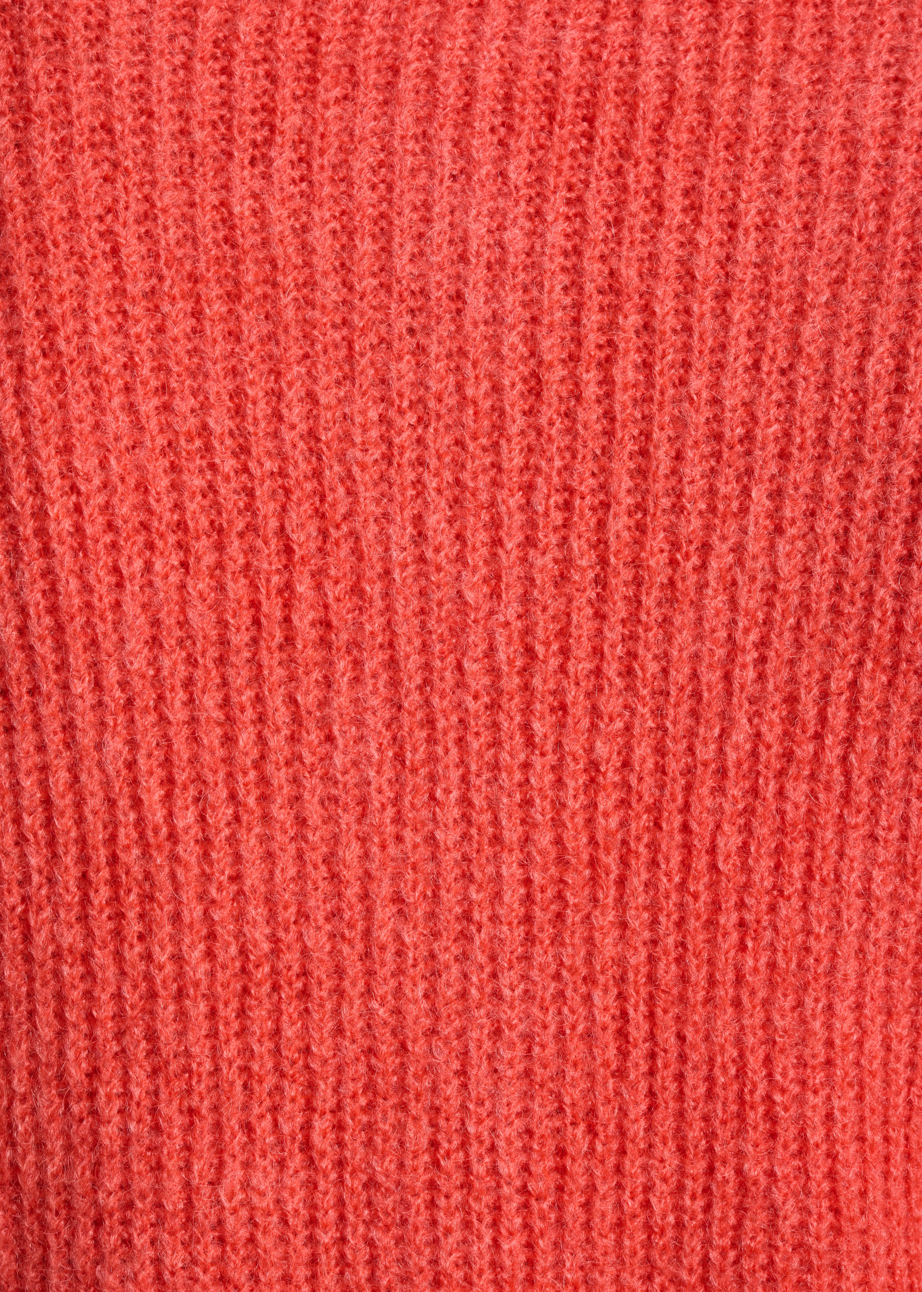 Koraal geribbelde gebreide gilet met ronde hals