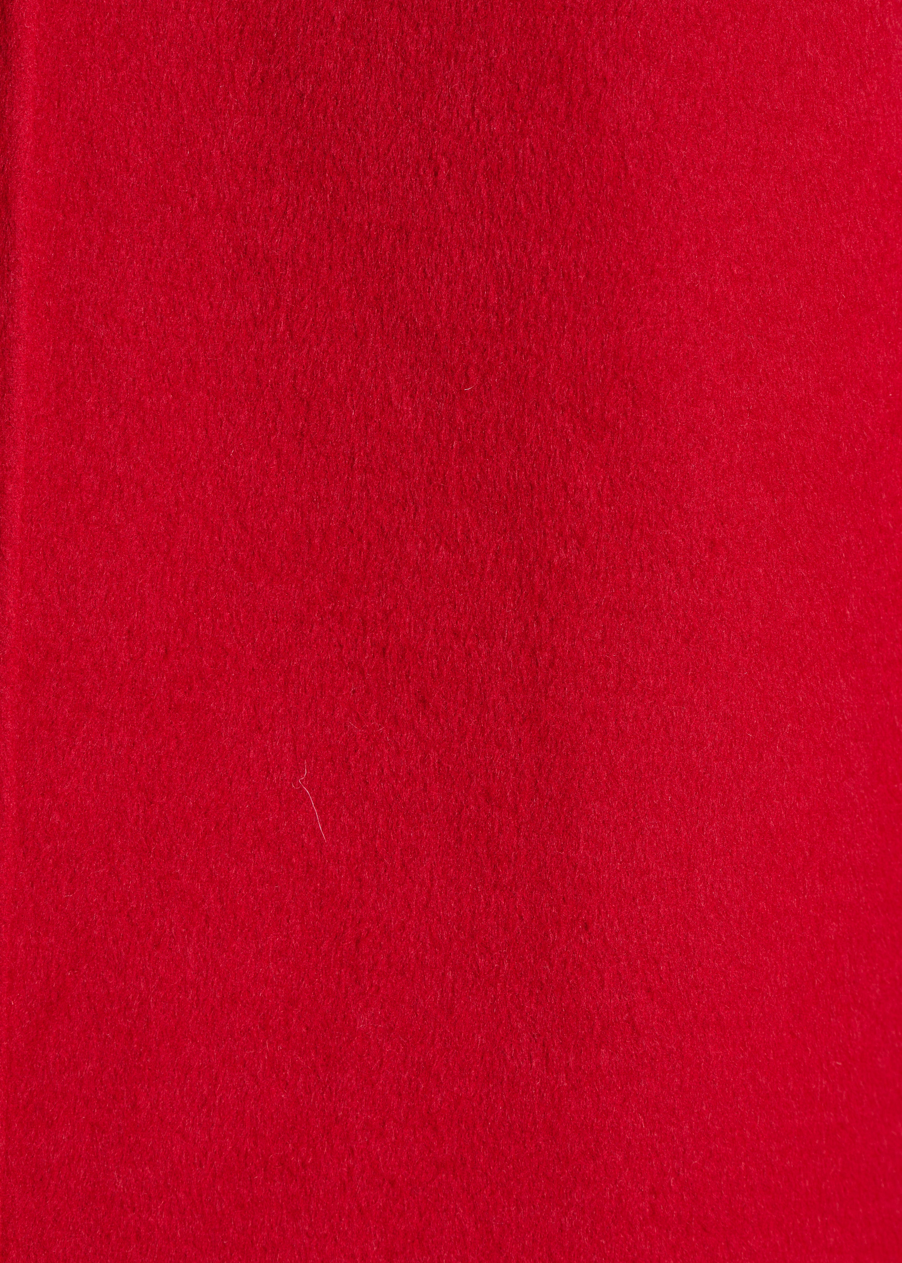Manteau caban 3/4 rouge en laine