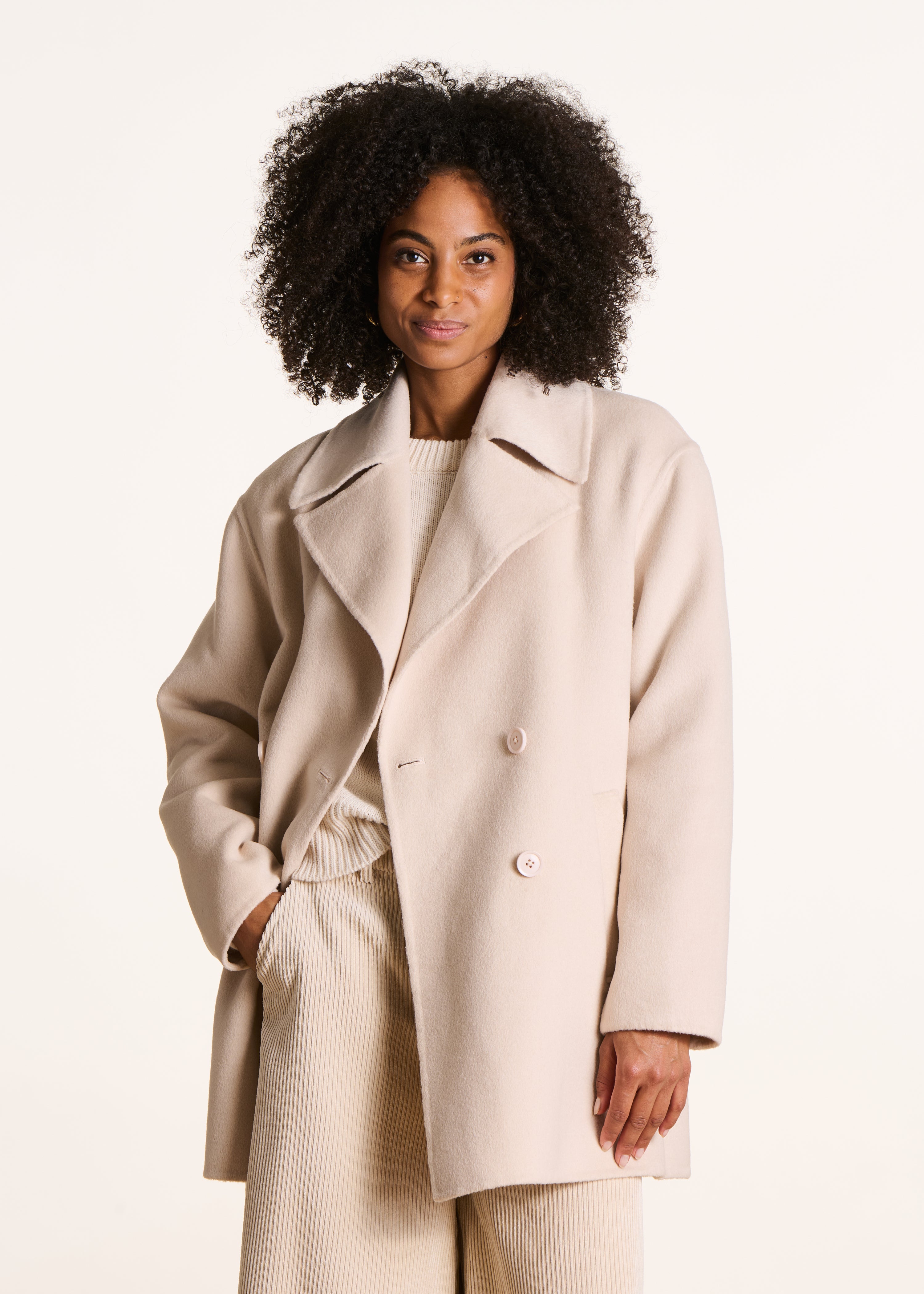 Veste Laine The Edinburgh Collection | Femme Taille 16 Beige Sans Col, Pré-aimée