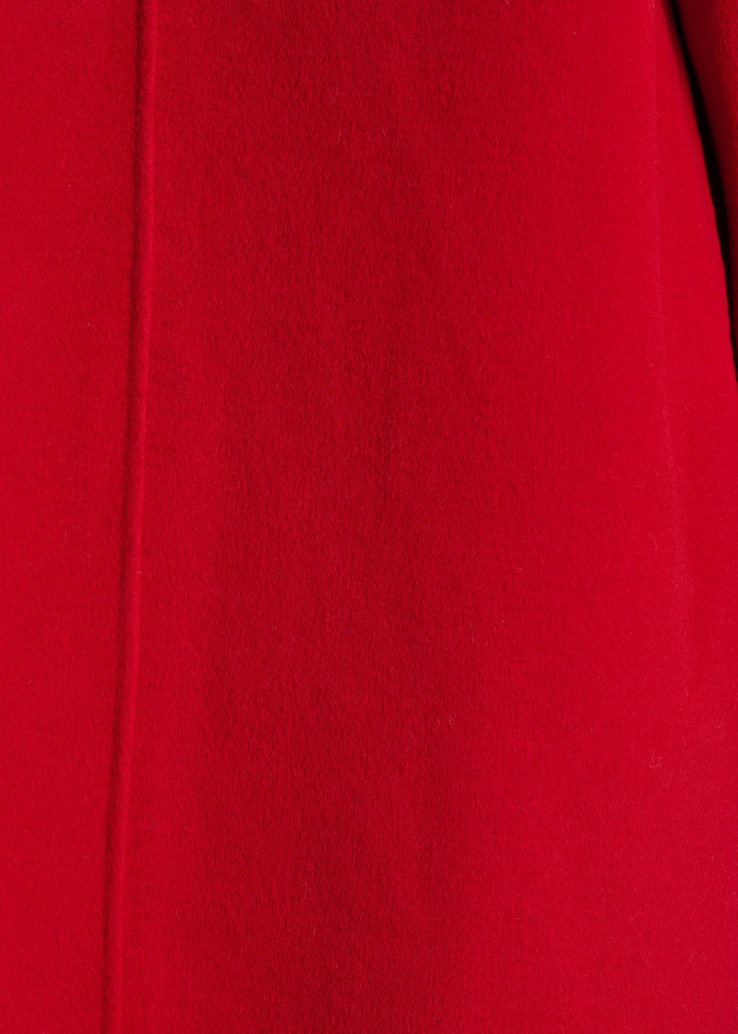 Abrigo midi rojo de lana
