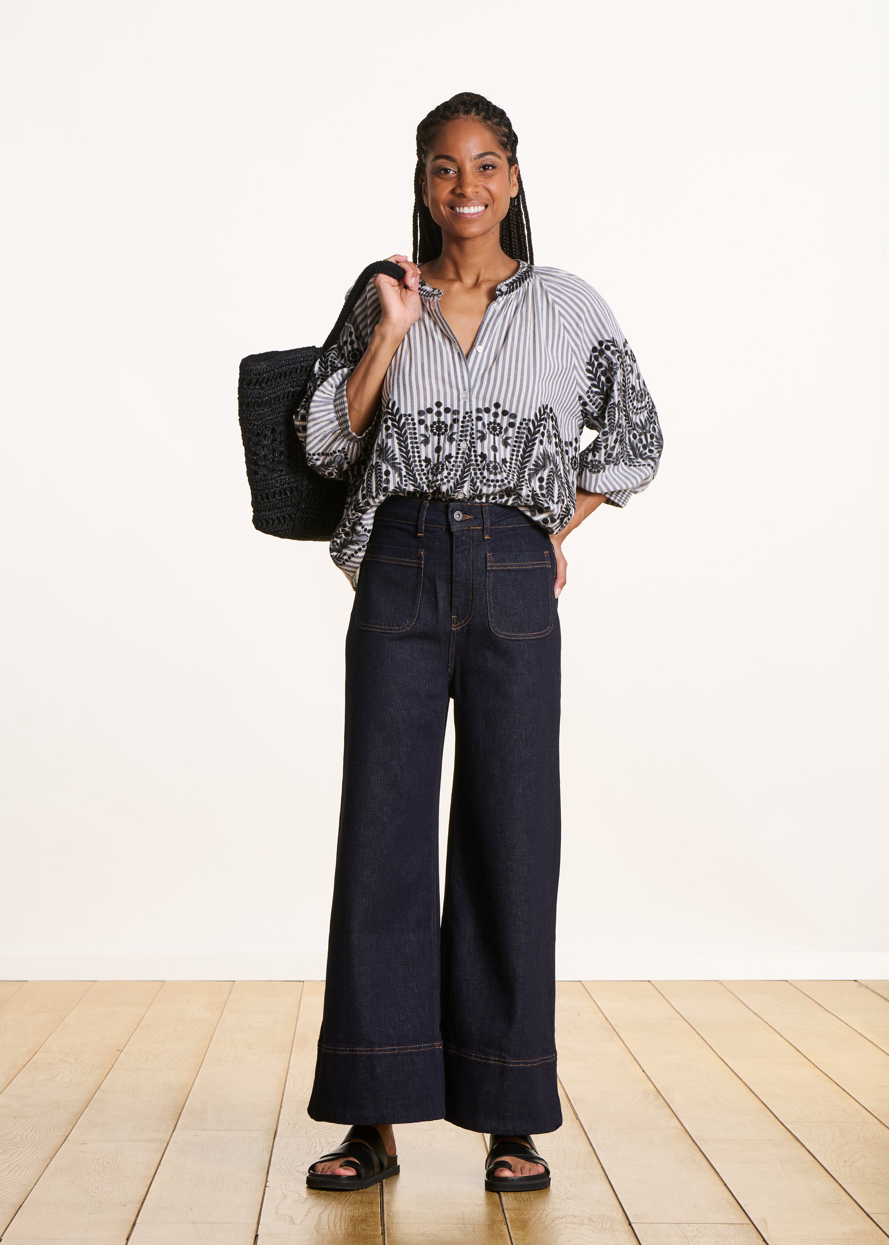 Jean large brut en coton biologique
