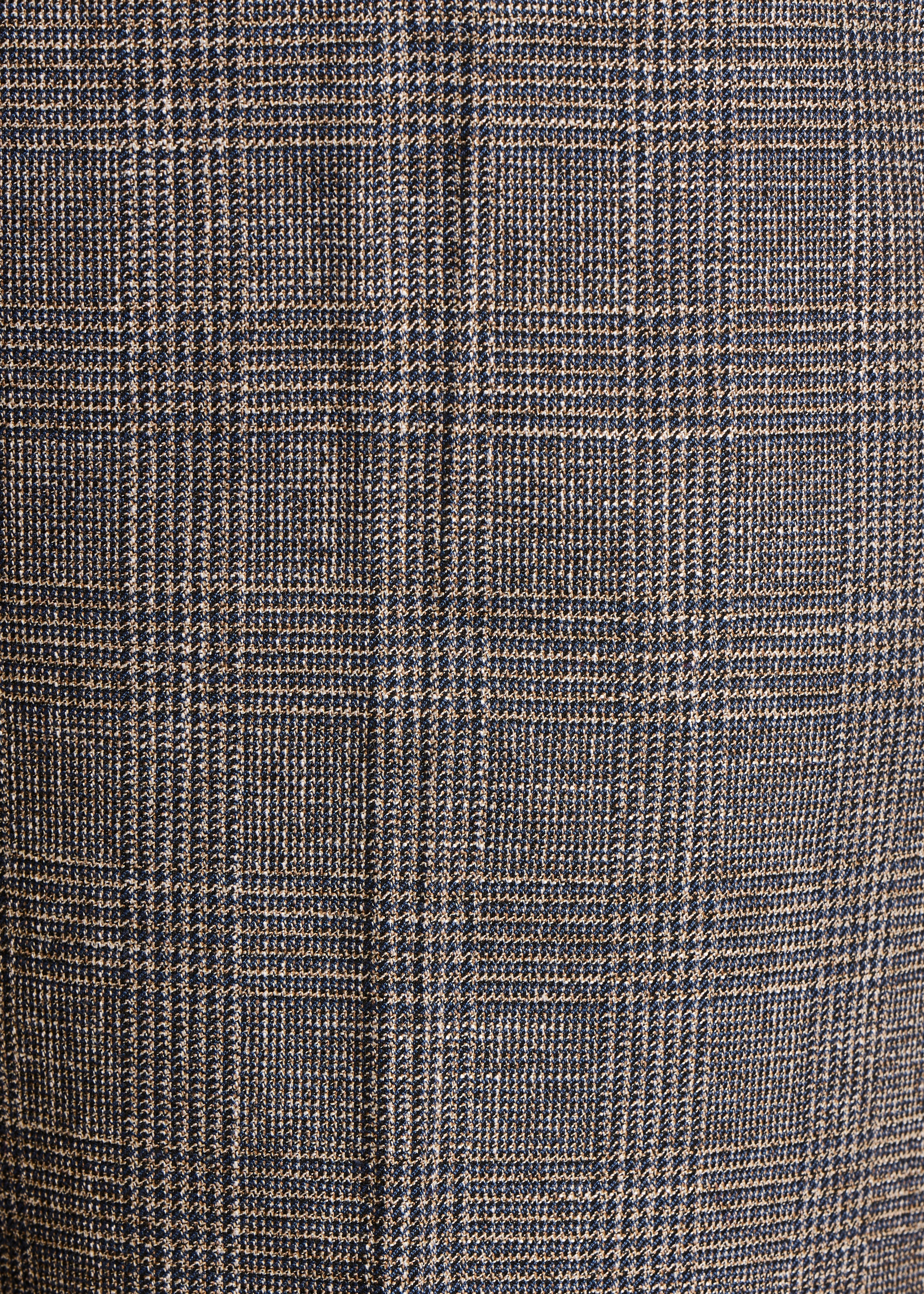 Pantalon droit gris à carreaux taille haute