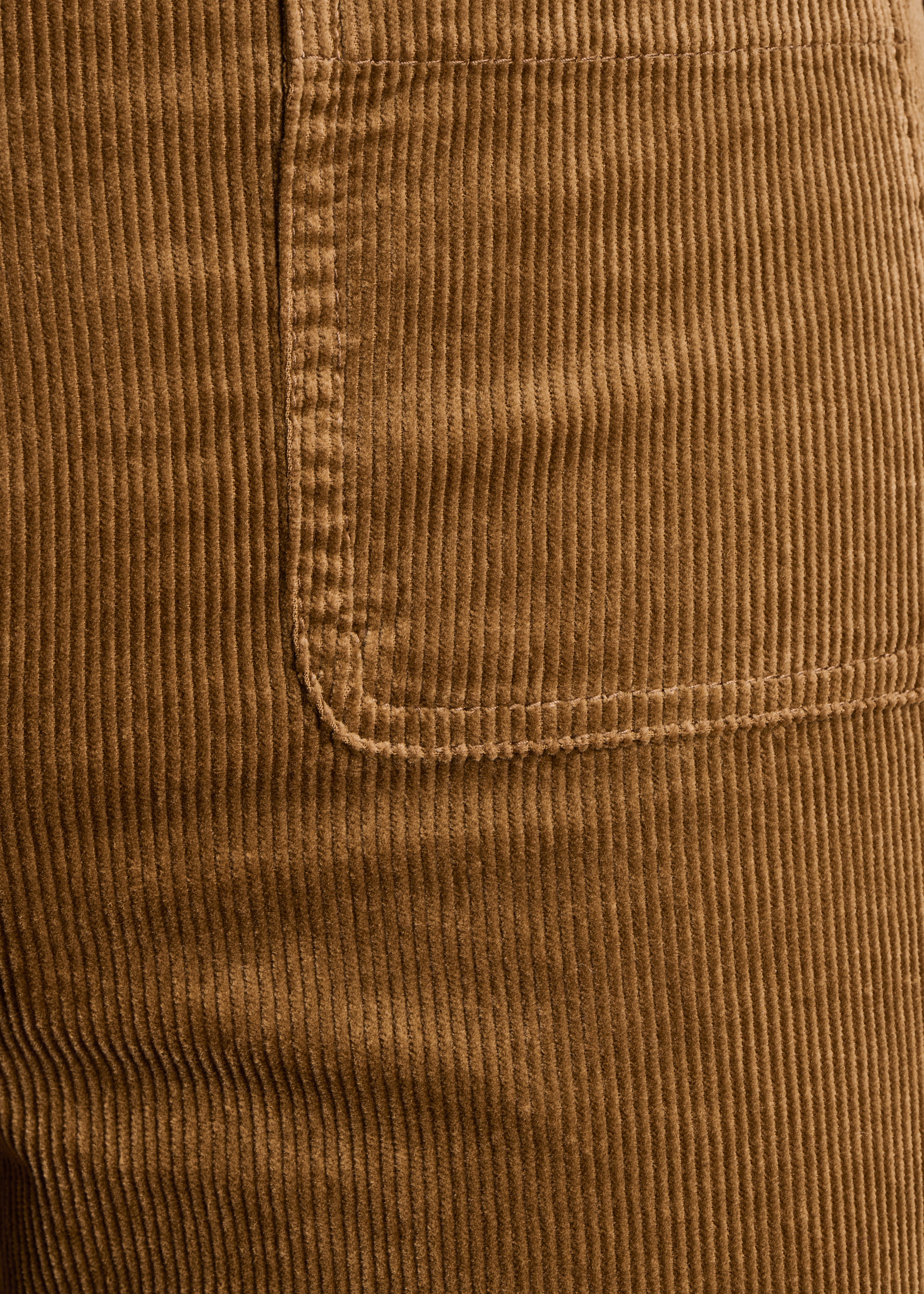 Pantalon large marron en velours côtelé taille haute