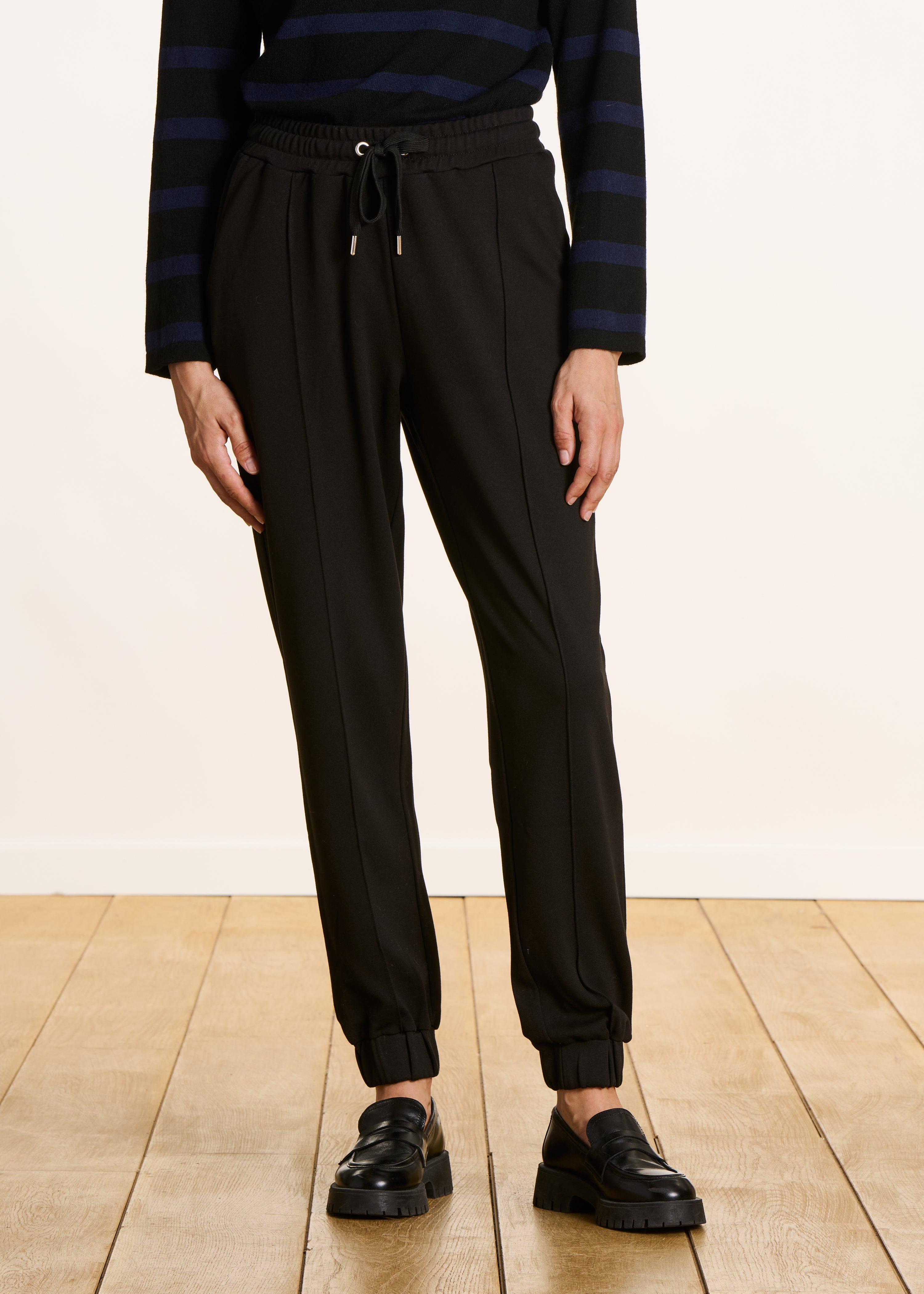 Pantalon noir en milano taille élastique