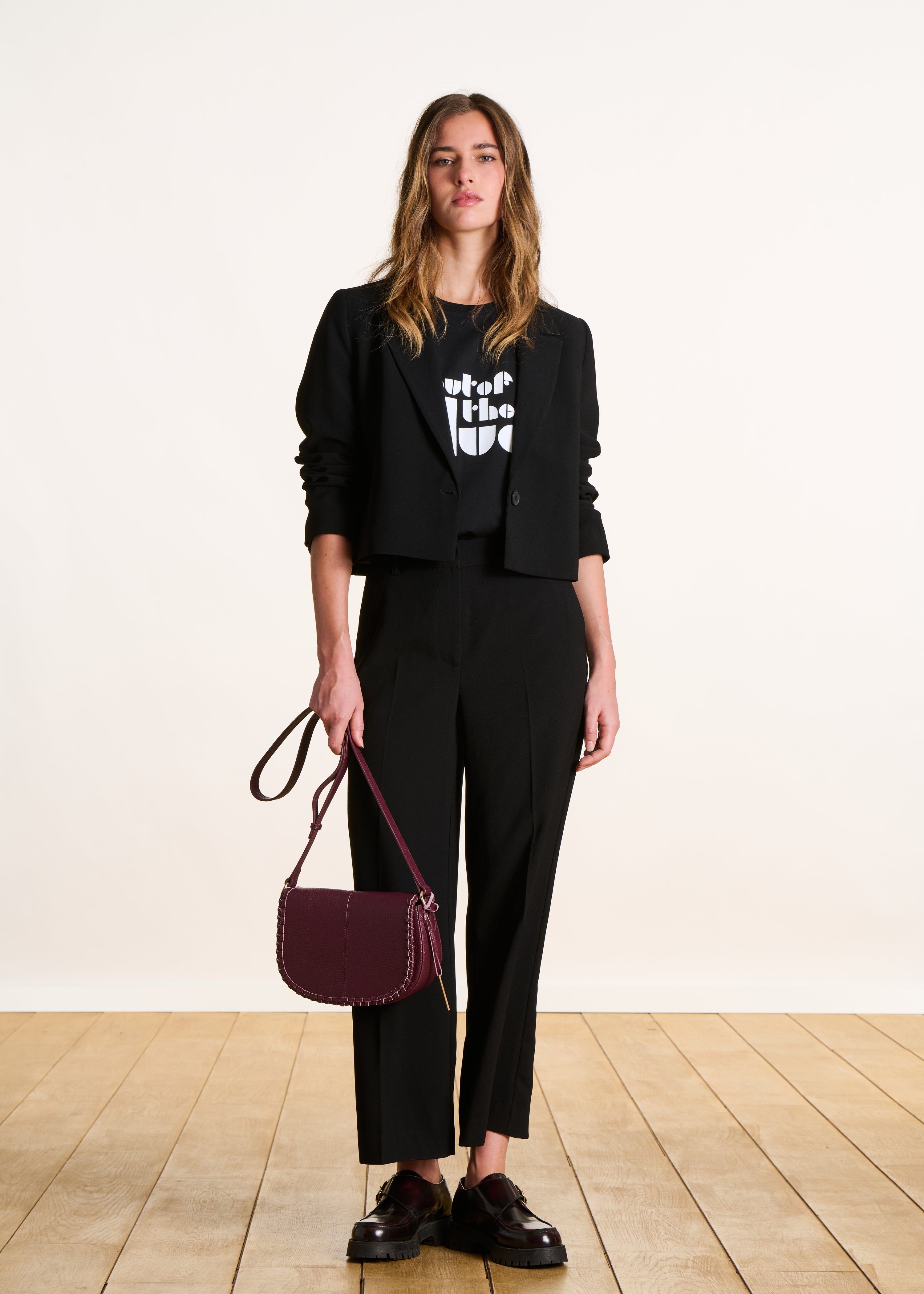 Pantalon droit noir 7/8ème