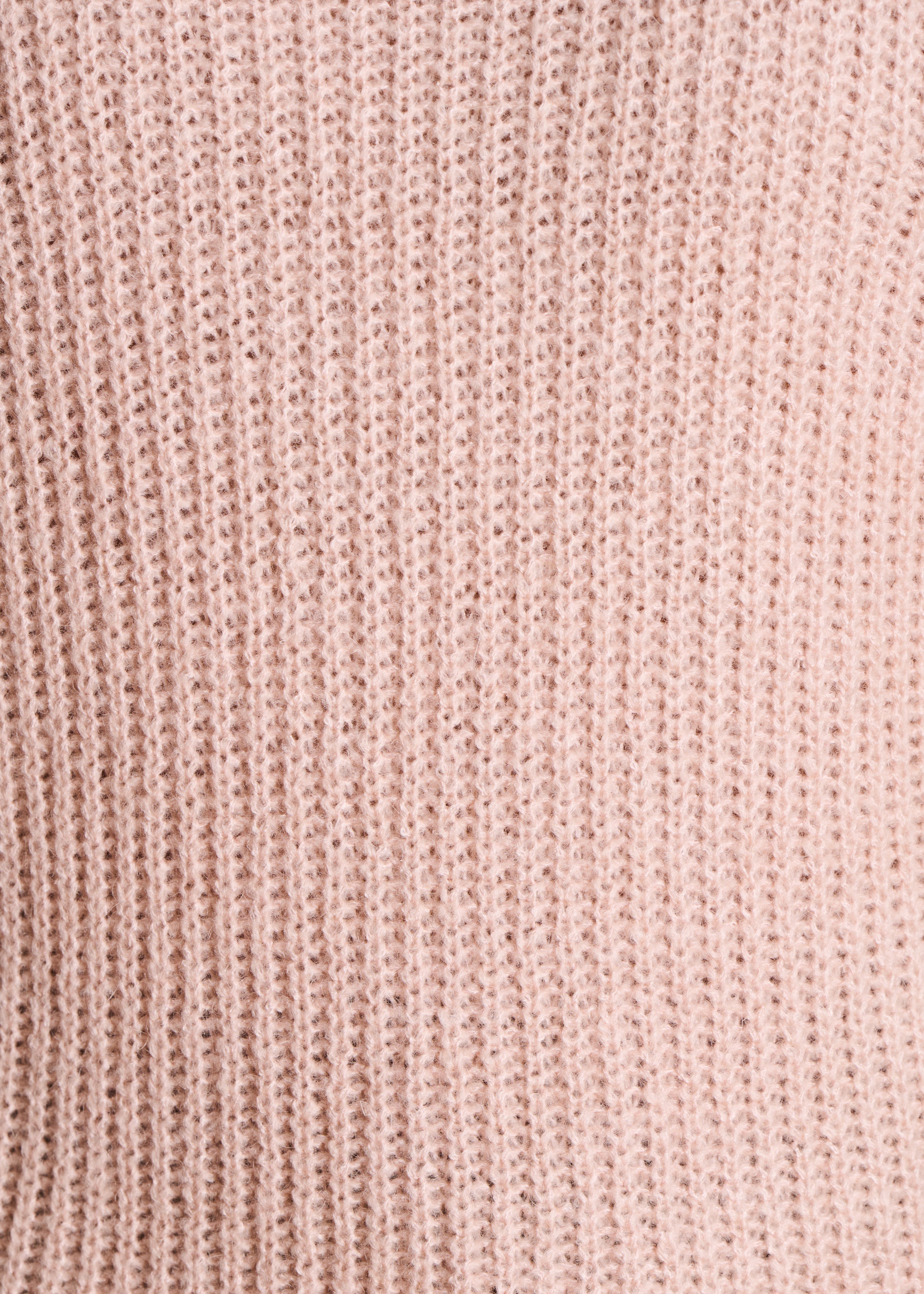 Short pink powder sweater long sleeves V-neck