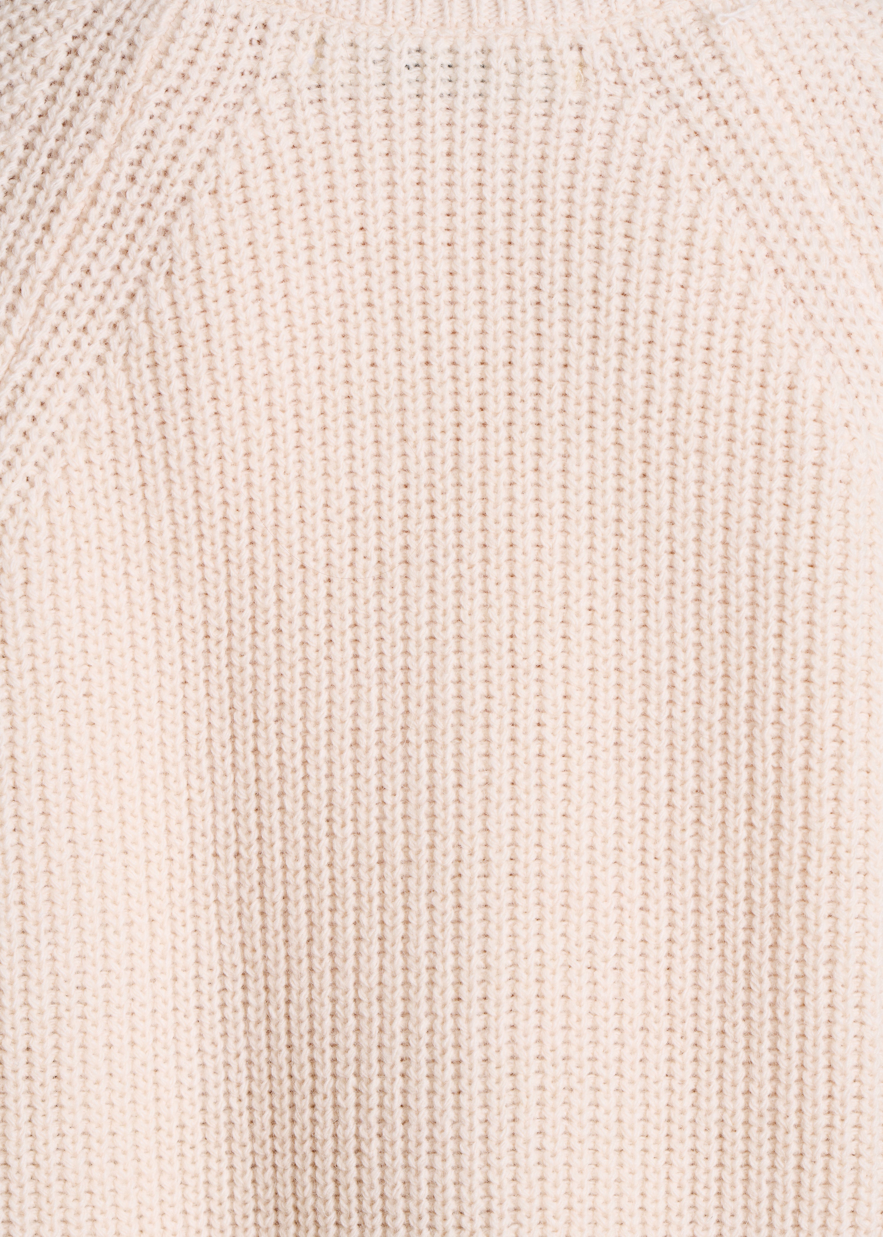 Jersey écru de manga larga con cuello redondo