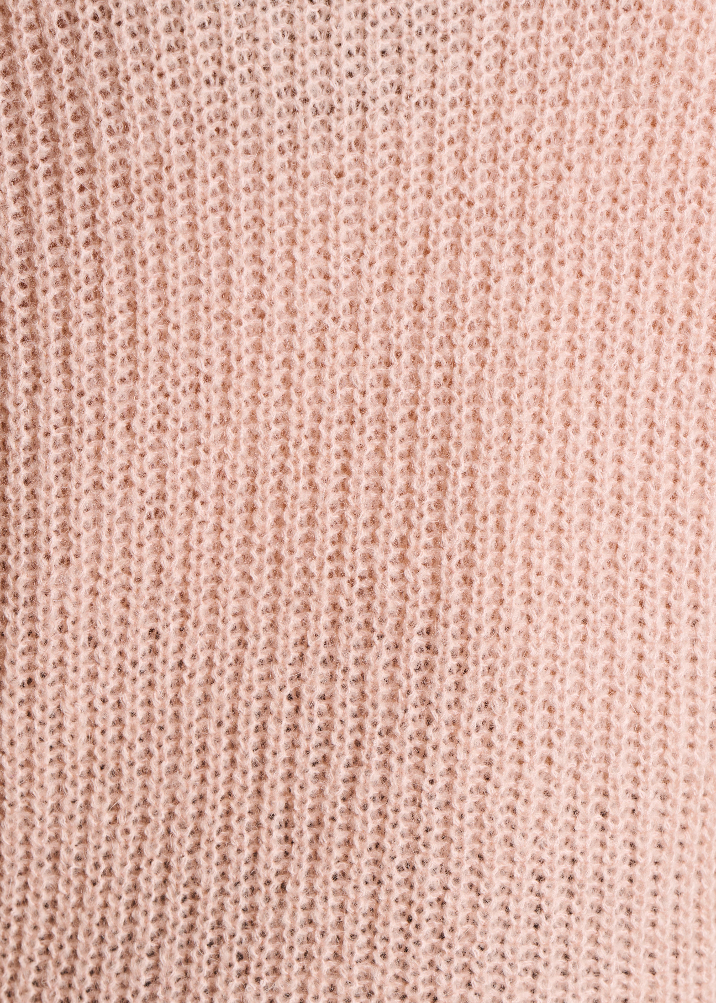 Pull rose poudré manches longues col roulé