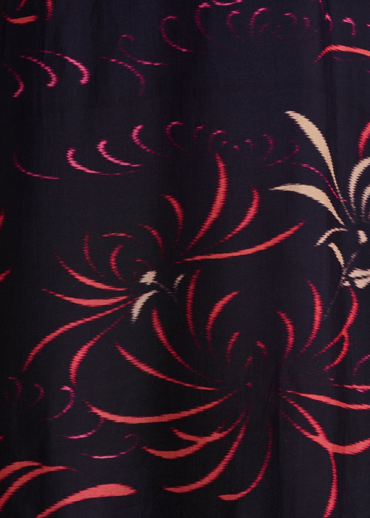 Long dress in dark blue printed voile