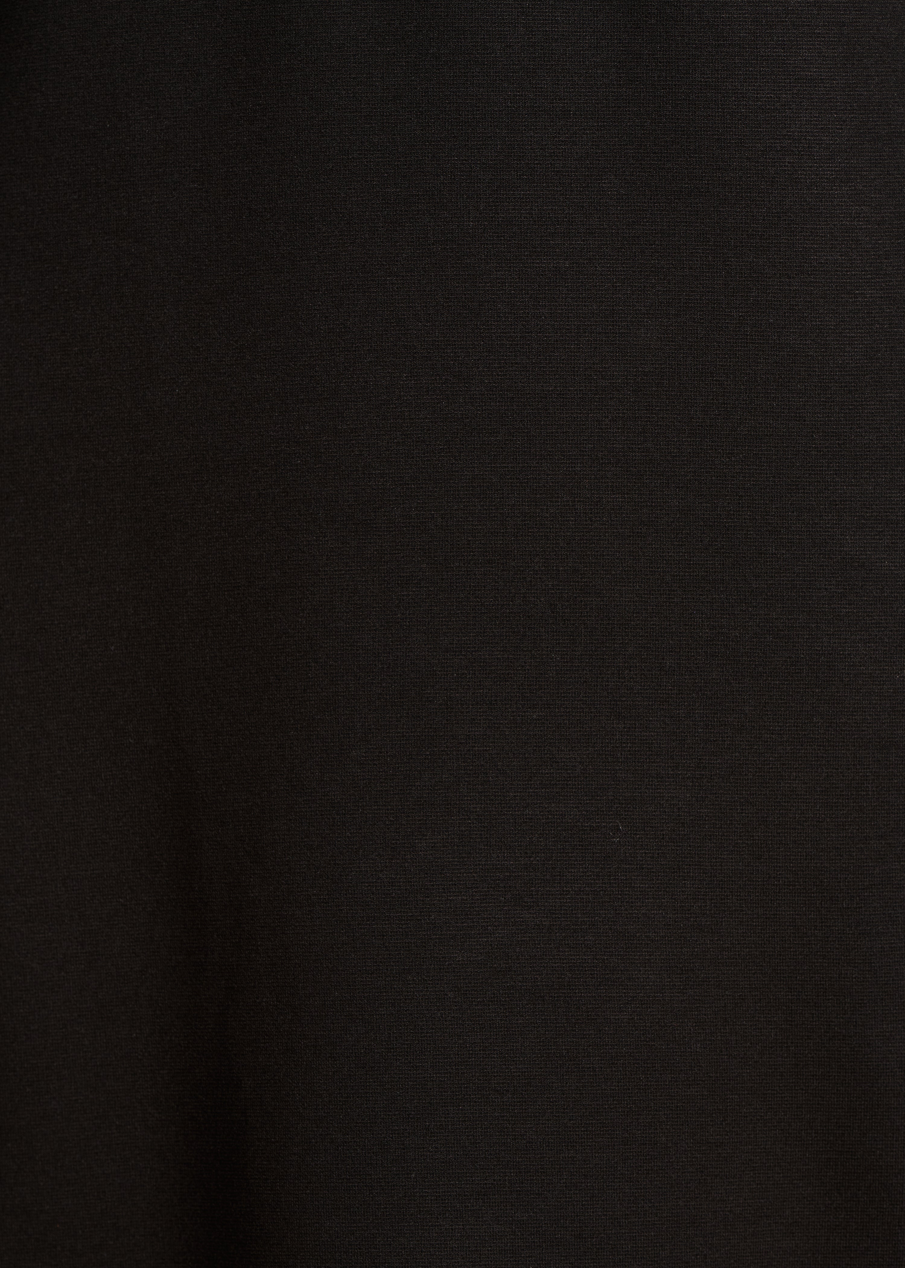 Black fitted short dress with V-neck in milano fabric