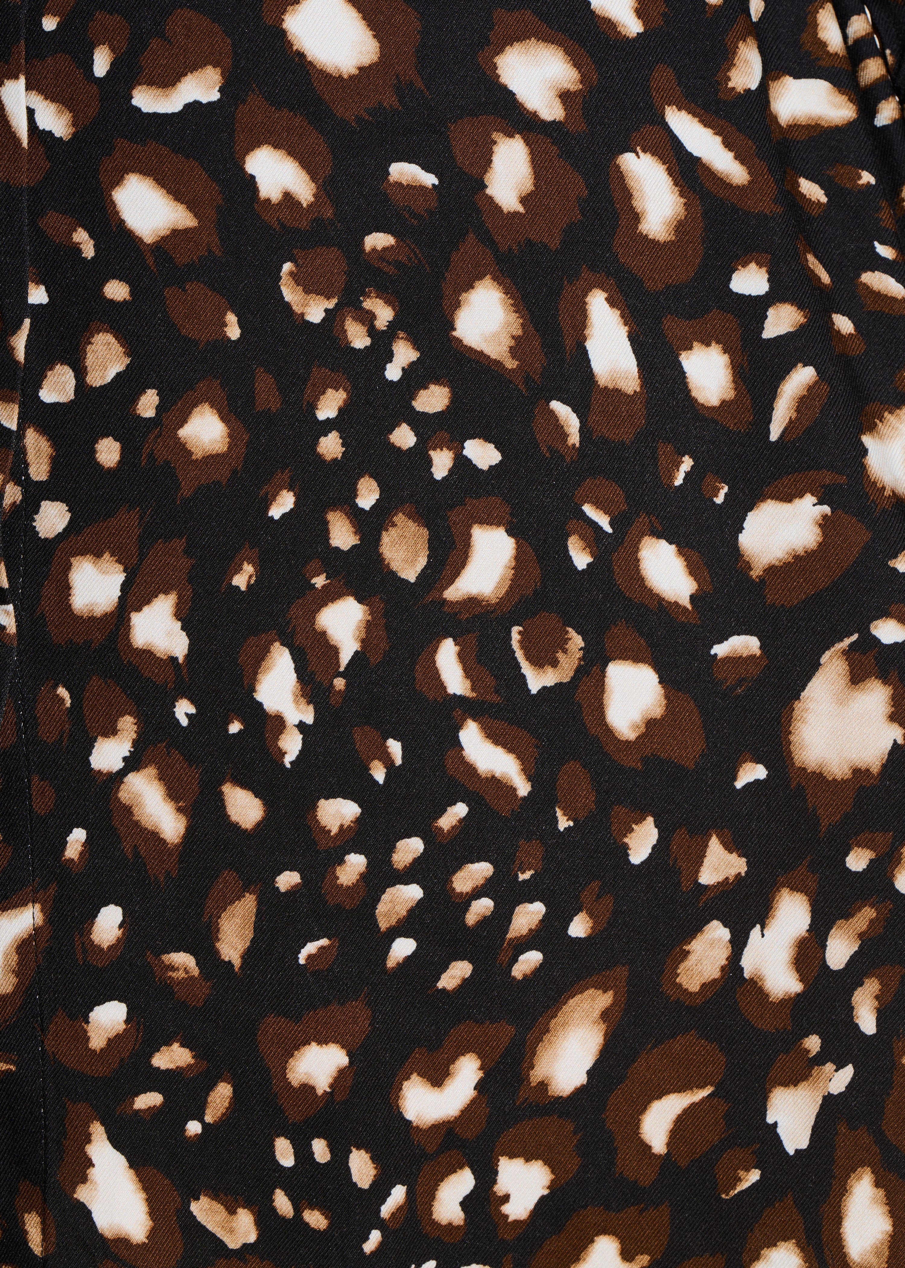 Vestido corto abotonado estampado leopardo negro