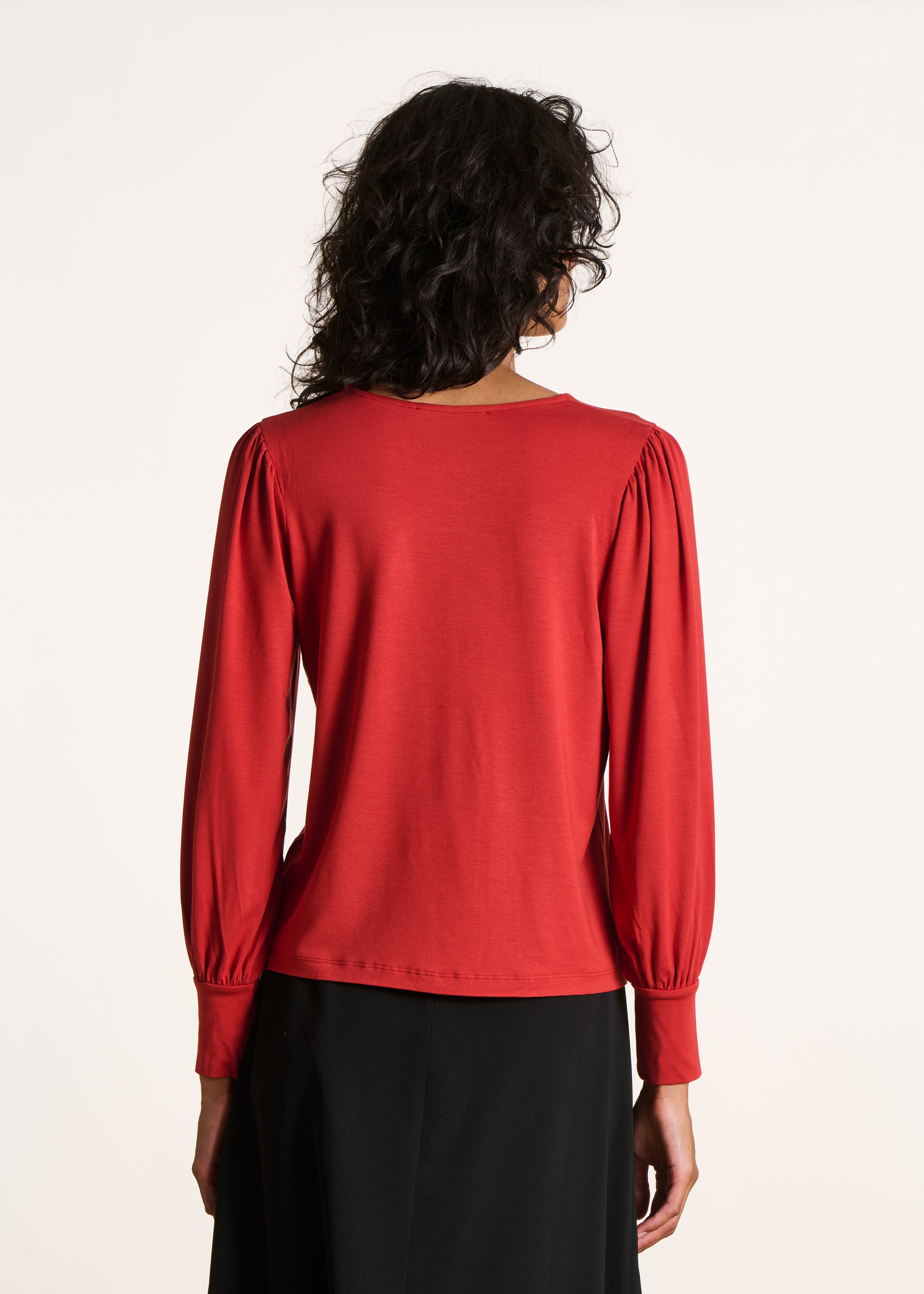 T-shirt rouge ample manches longues