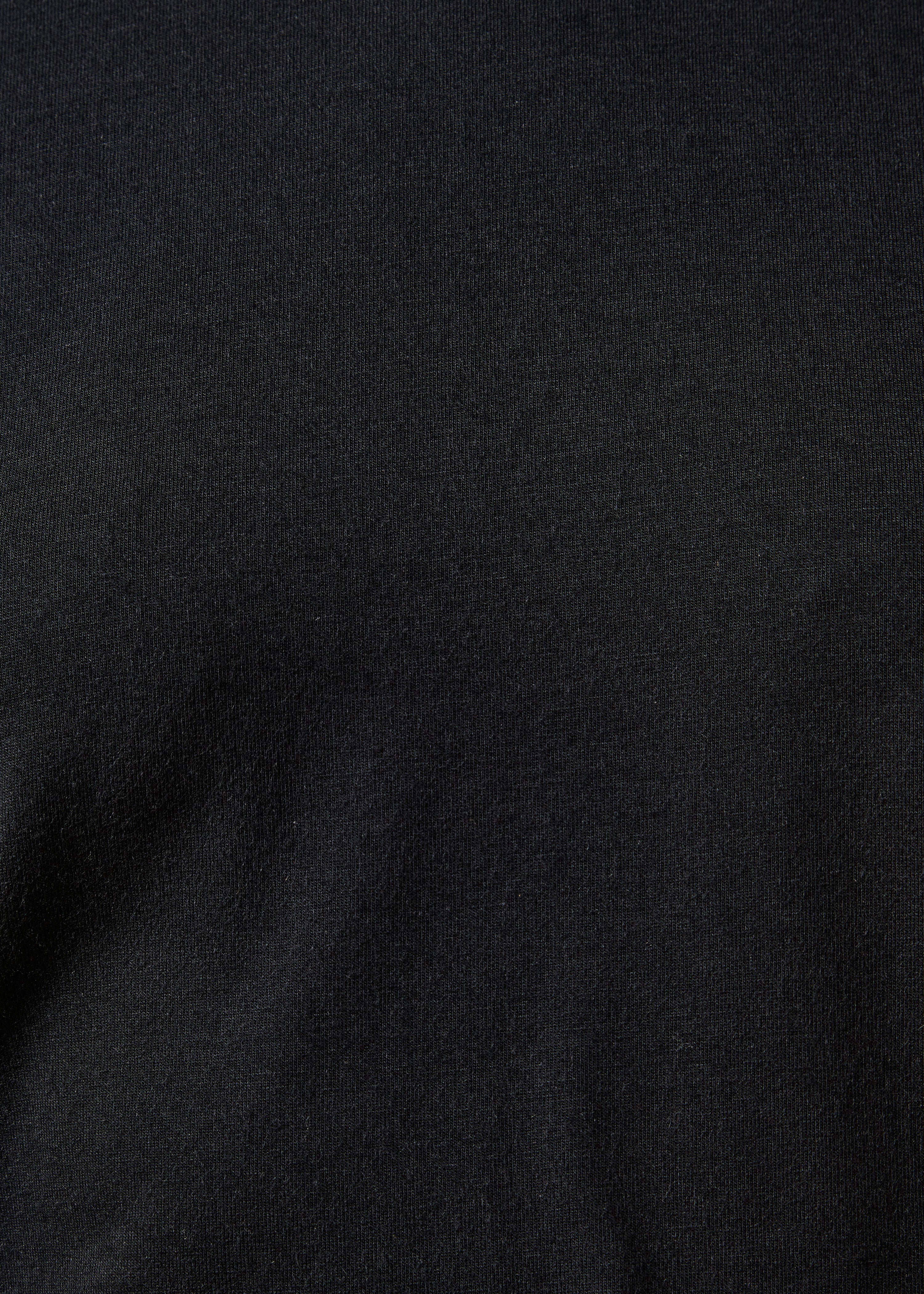 schwarz, lockeres, langärmeliges T-Shirt aus Modal