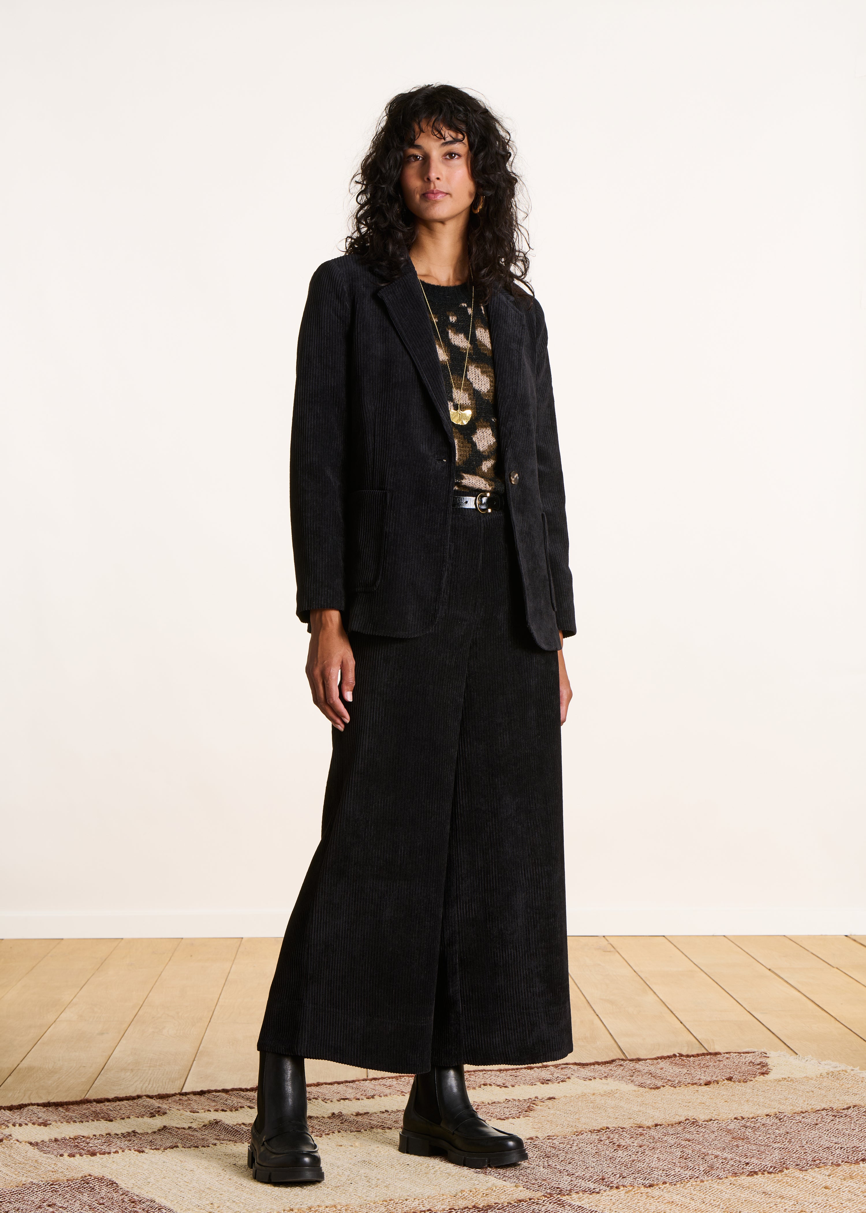 Velours Côtelé Manteau Rouge Ikks Outerwear Veste En Velours