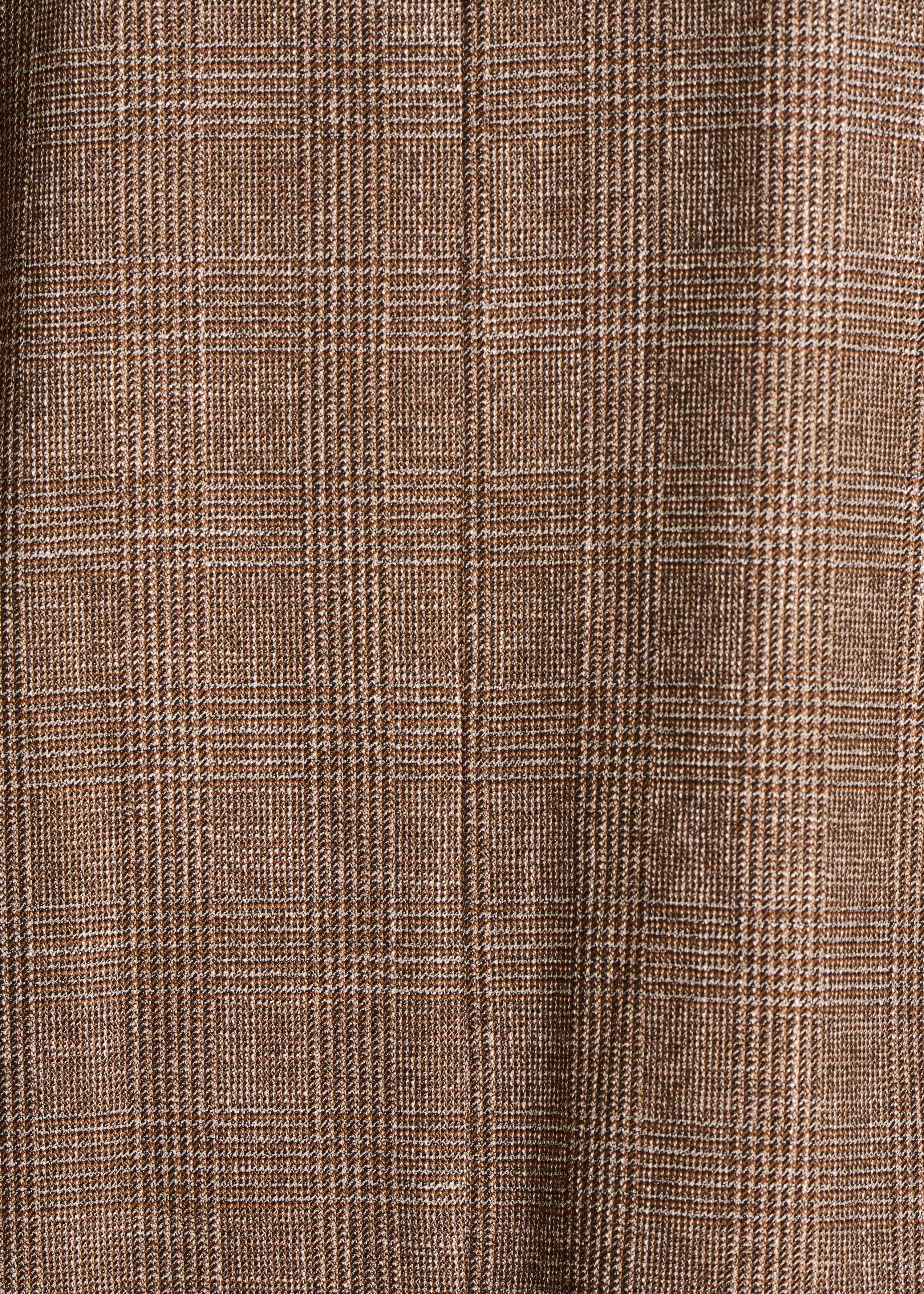 Braune karierte Jacke mit Gürtel