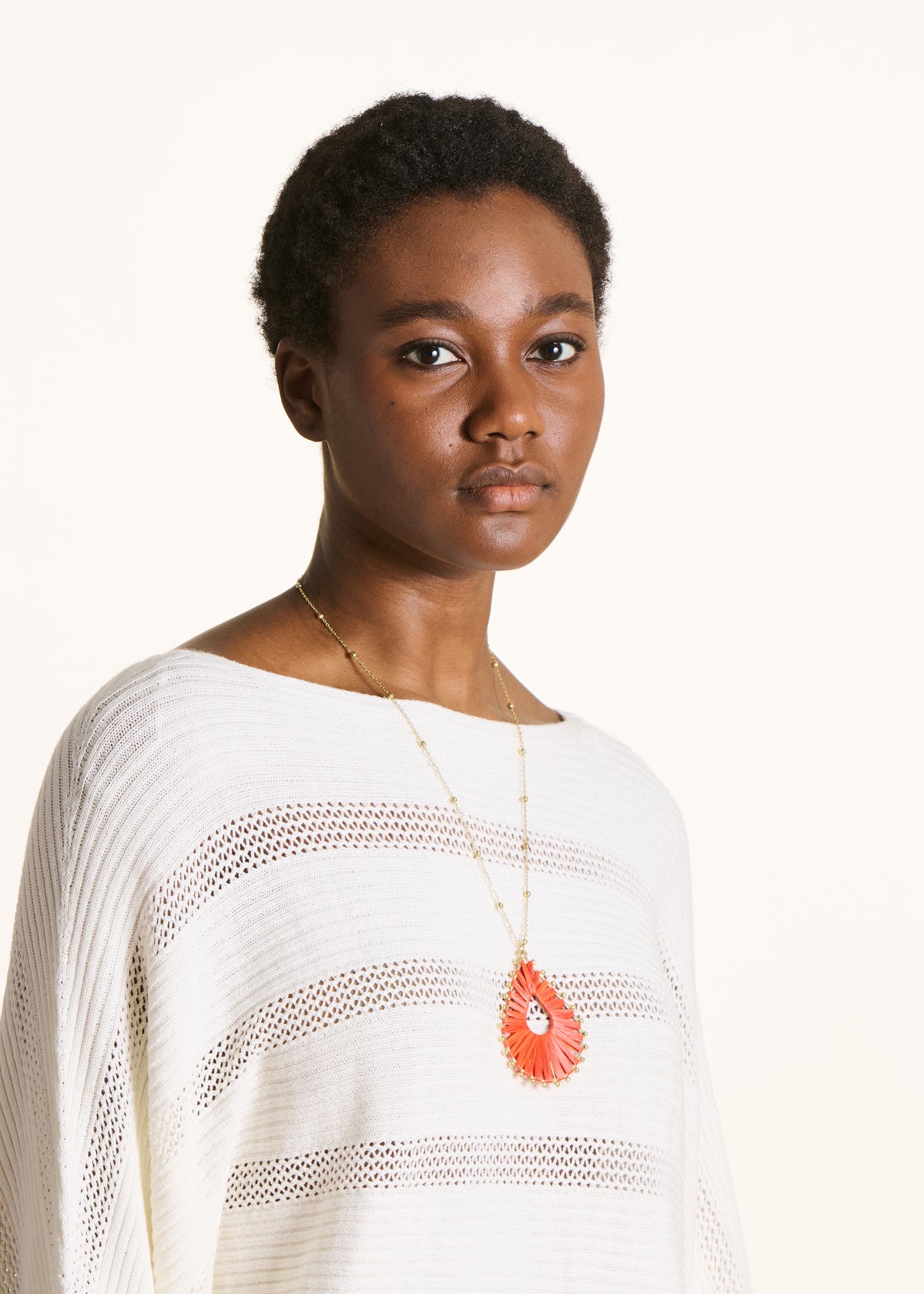Red Raffia Effect Necklace