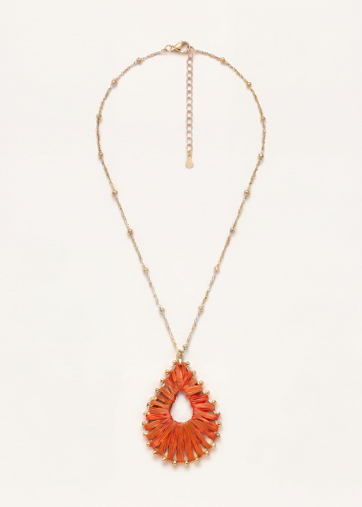 Red Raffia Effect Necklace