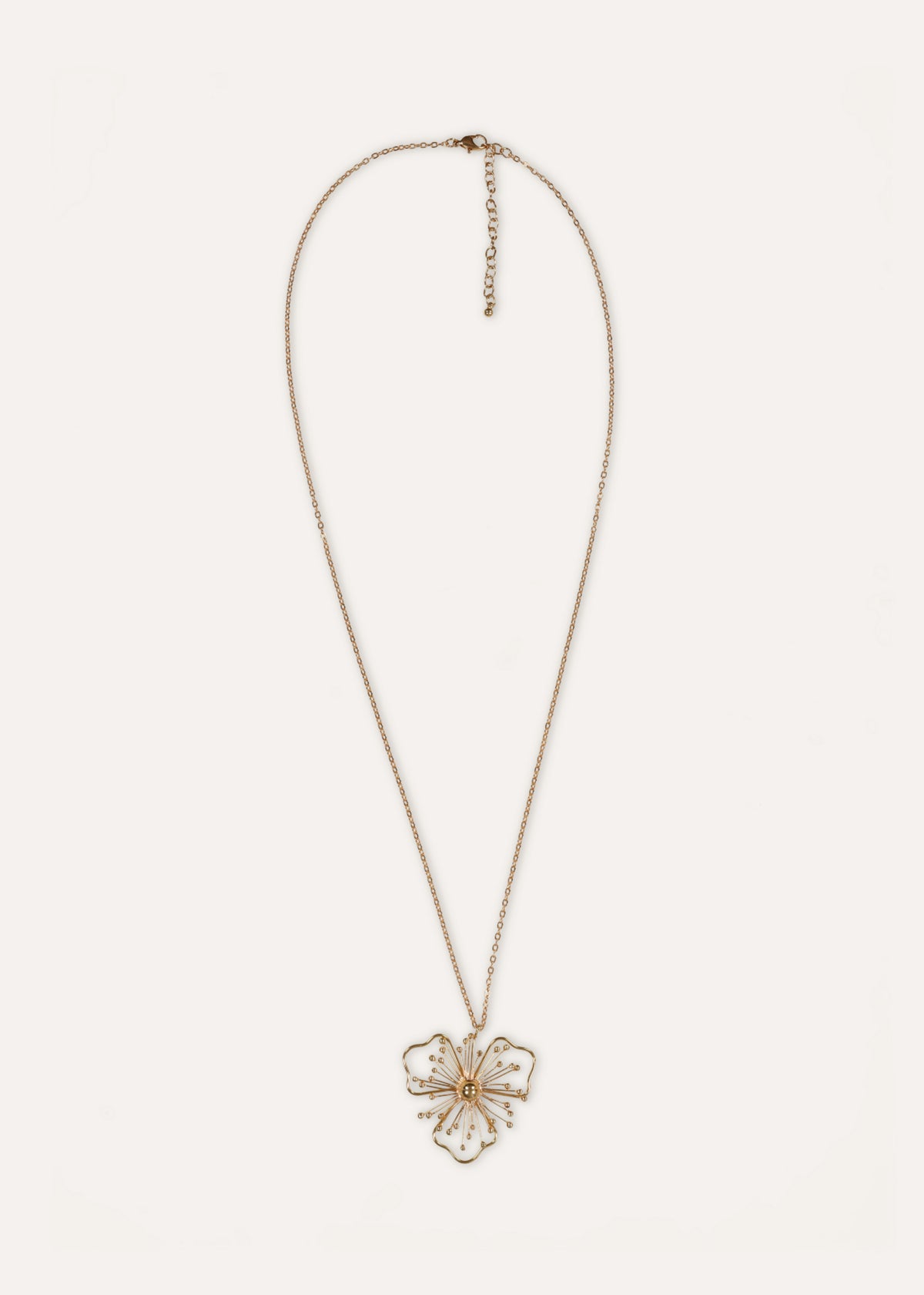 Golden flower long necklace