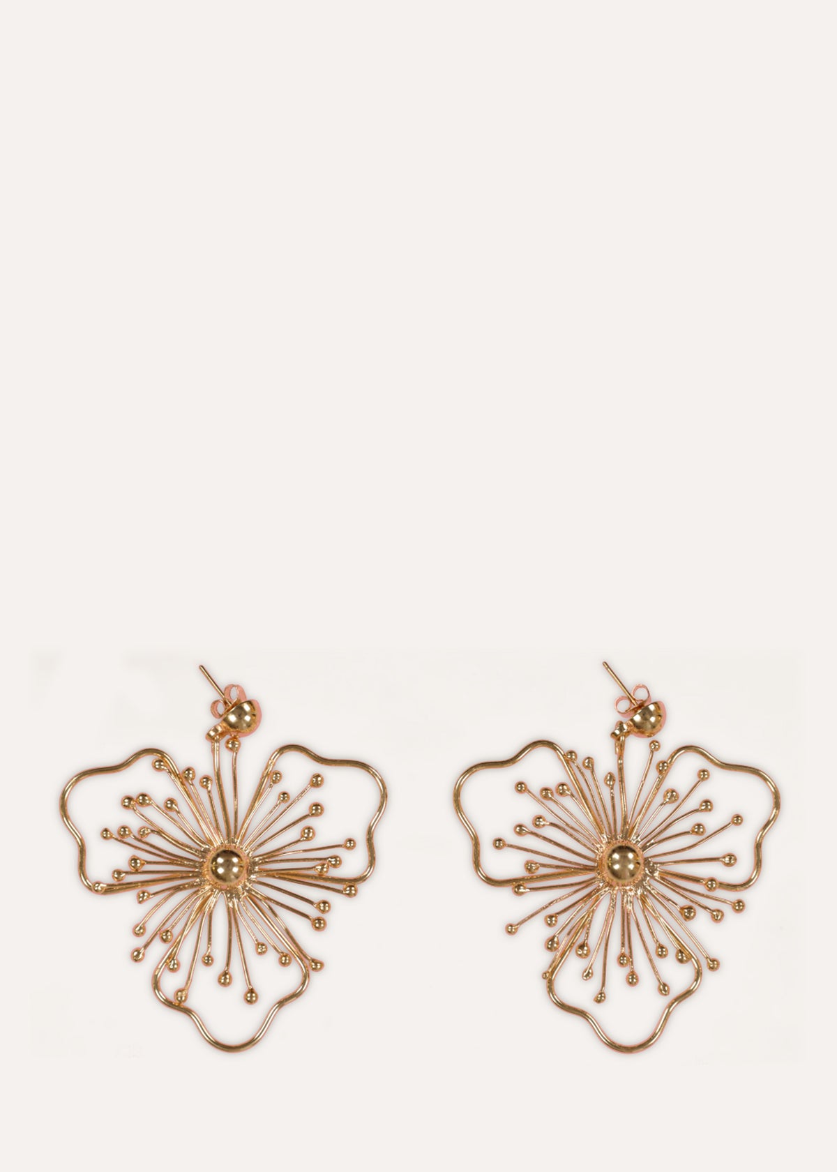 Golden Flower Drop Earrings