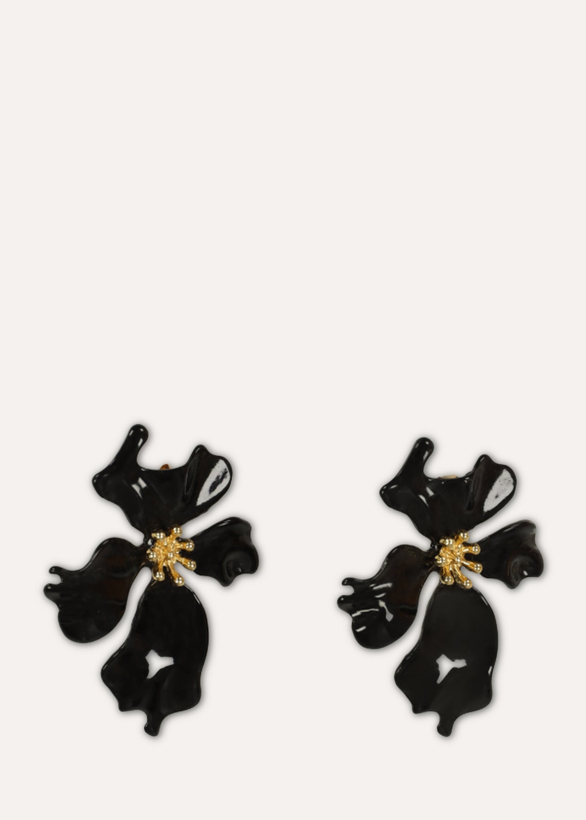 Black flower earrings
