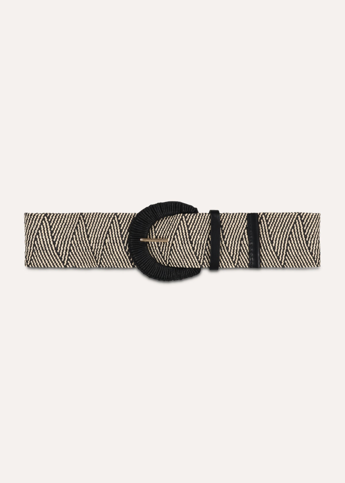 Black belt with rounded buckle