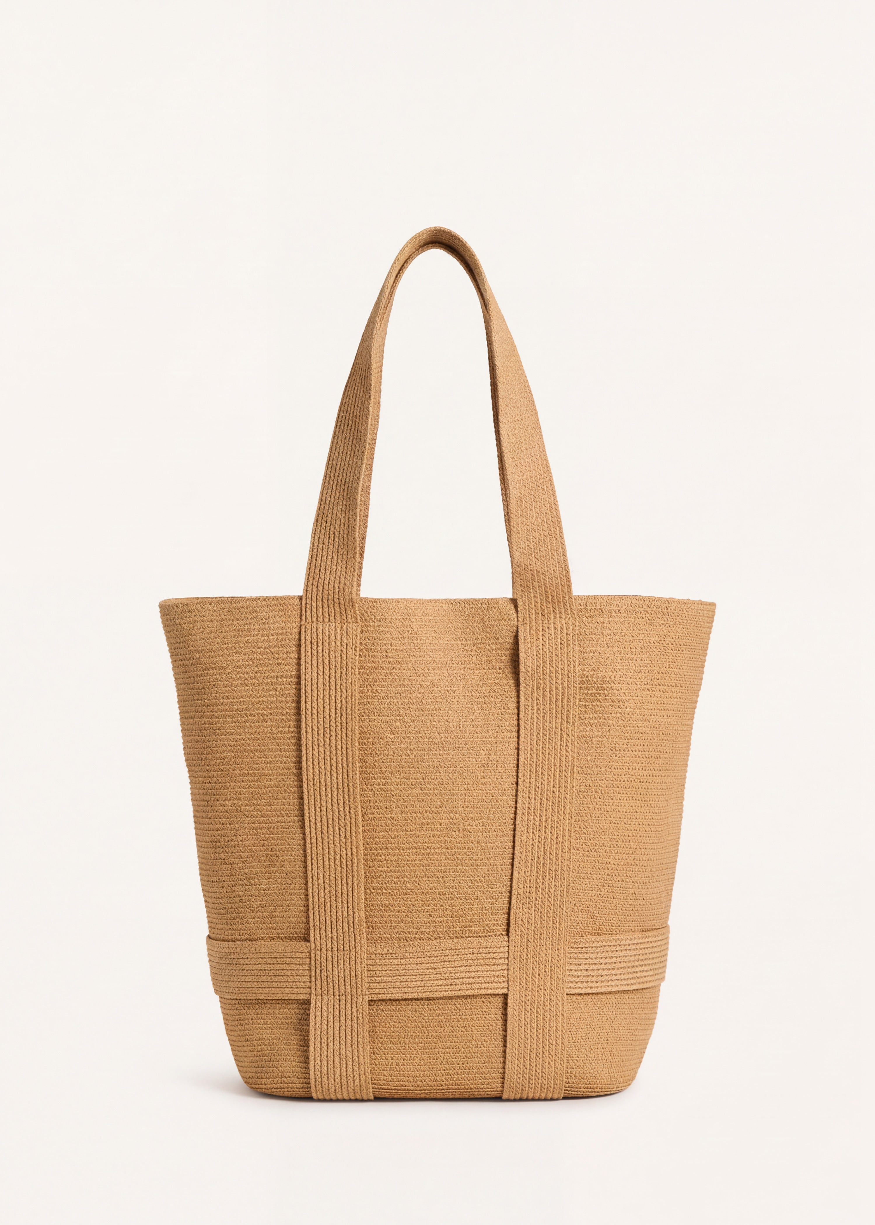 Beige Strohtasche