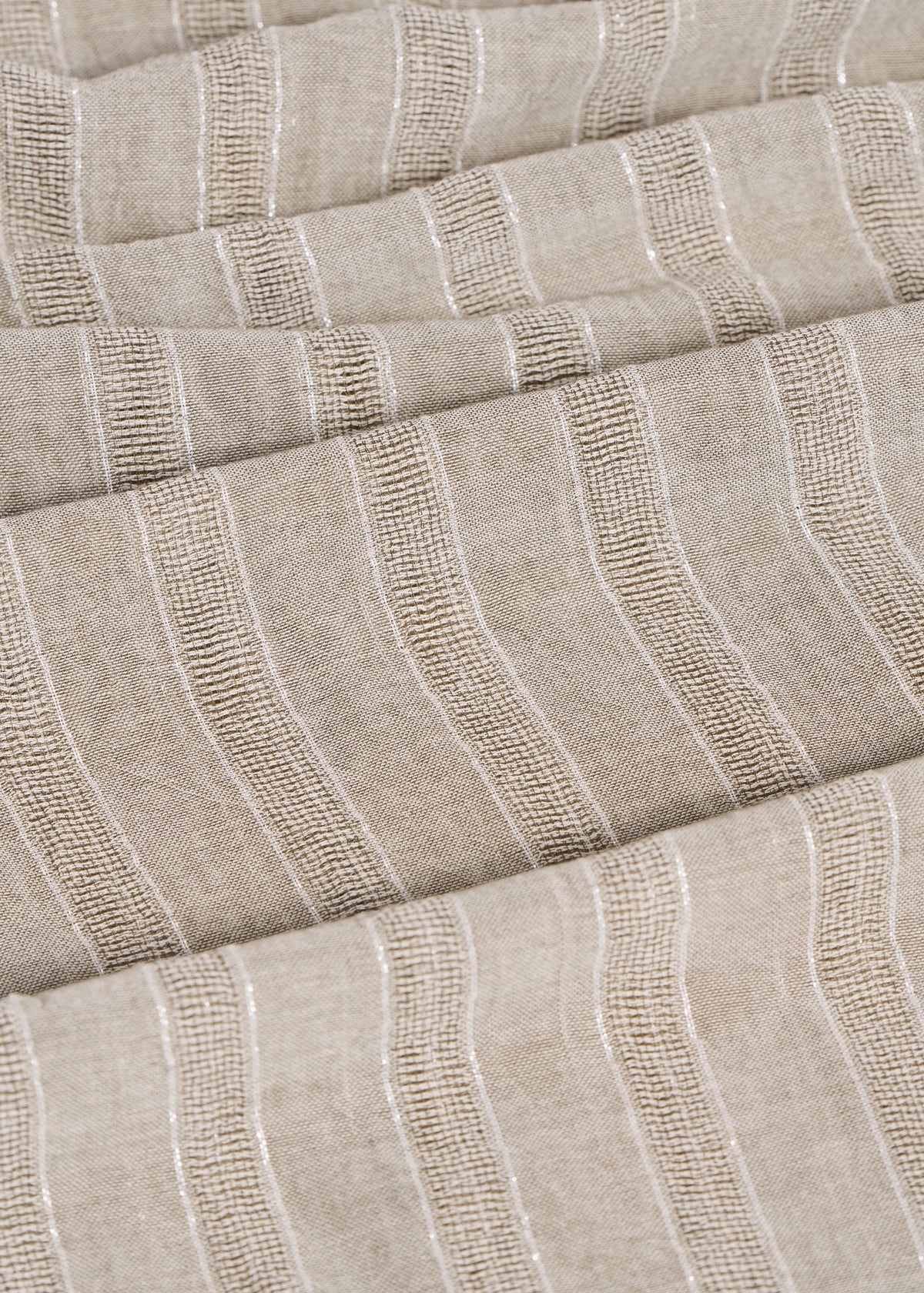 Striped khaki scarf