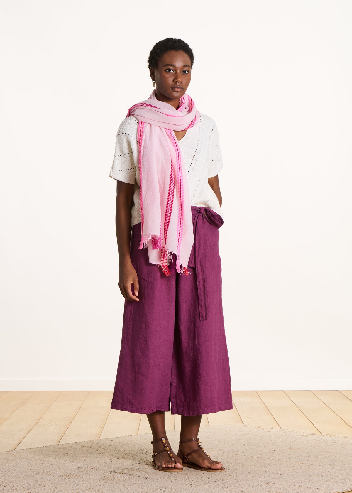 Pink striped fantasy scarf
