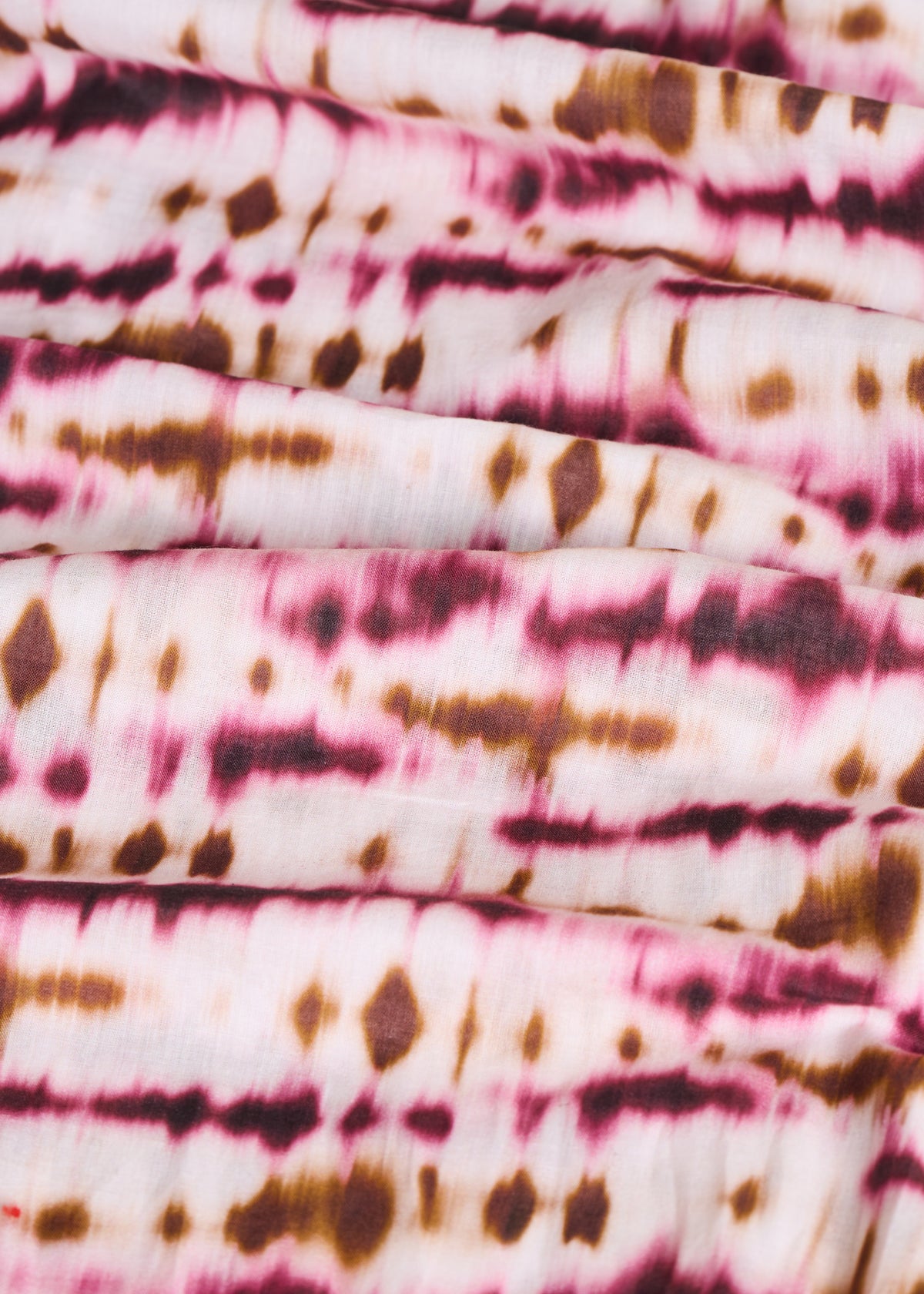 Burgundy tie-dye printed cotton scarf