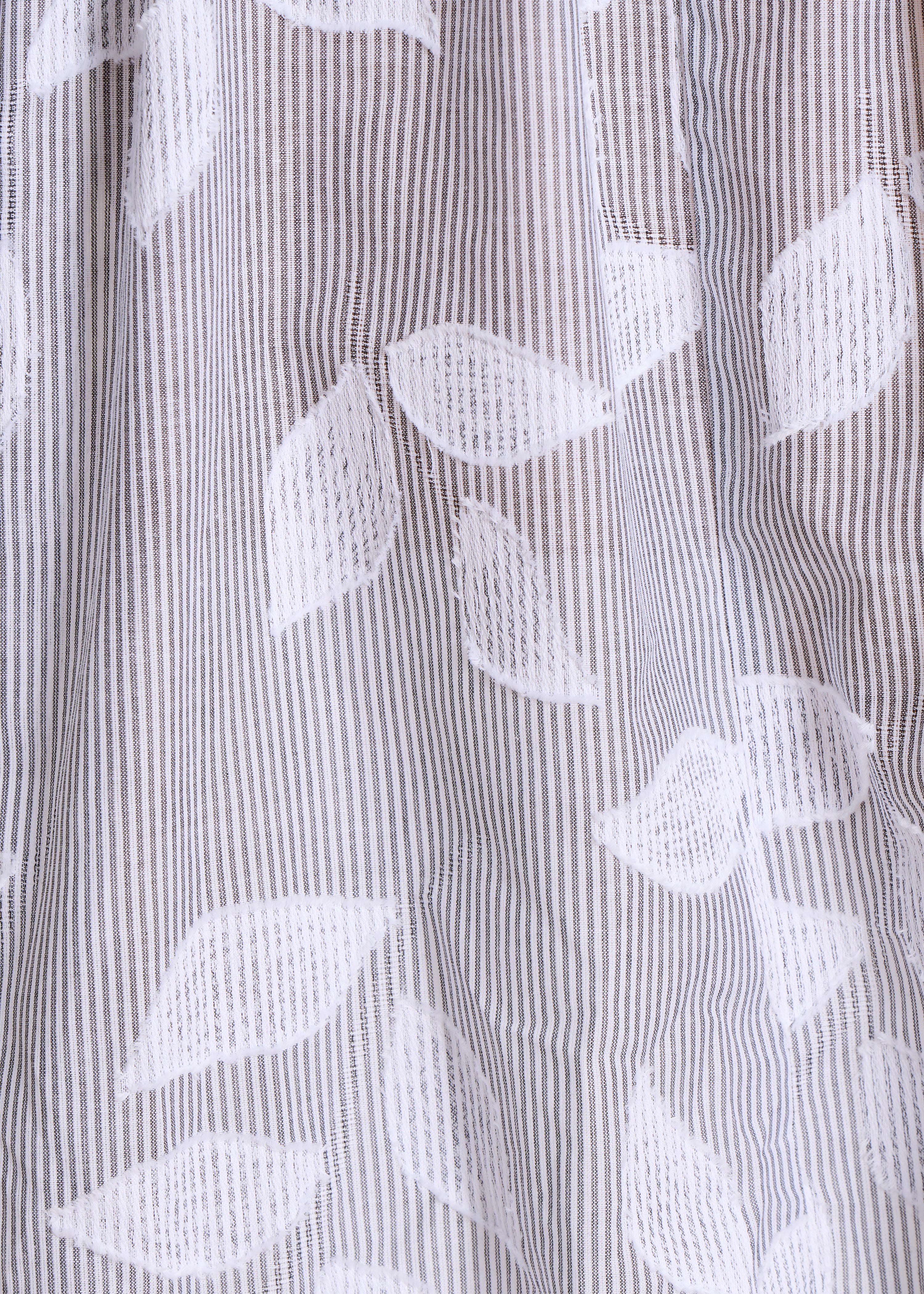 Chemisier noir en coton fleuri manches 3/4
