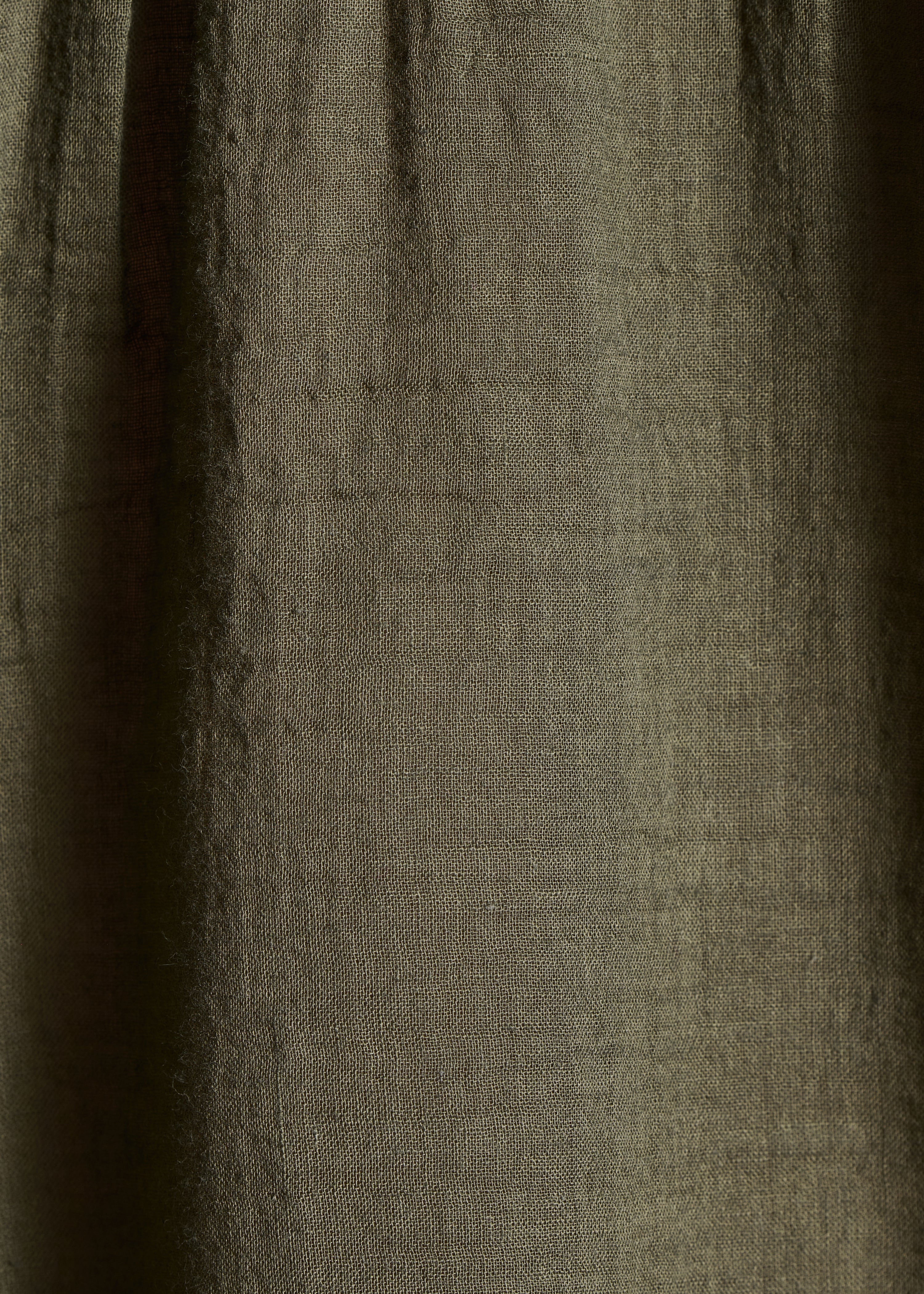 Oversize-Hemd aus khakifarbenem Baumwoll-Voile
