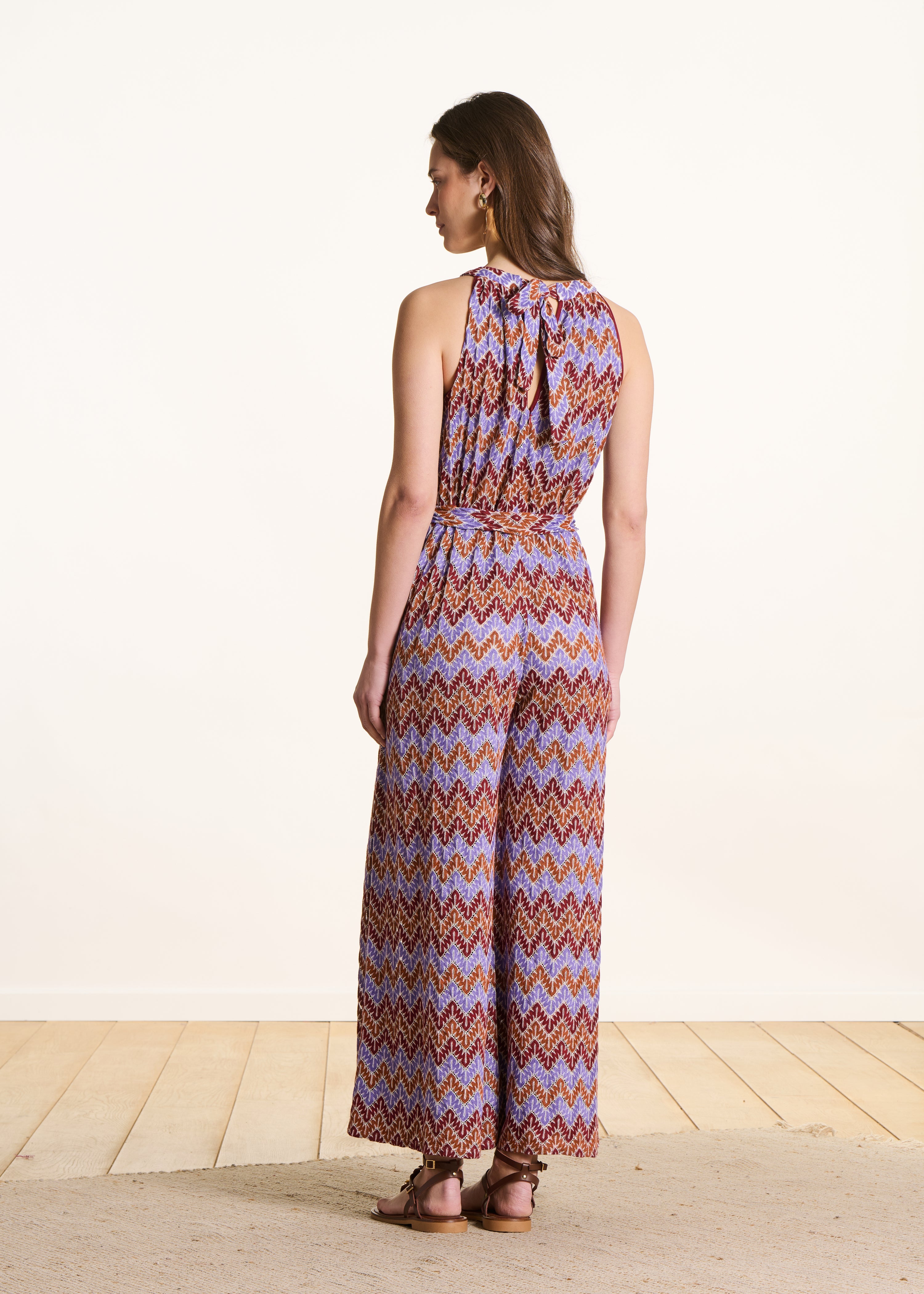 Sleeveless Purple Crochet Jumpsuit