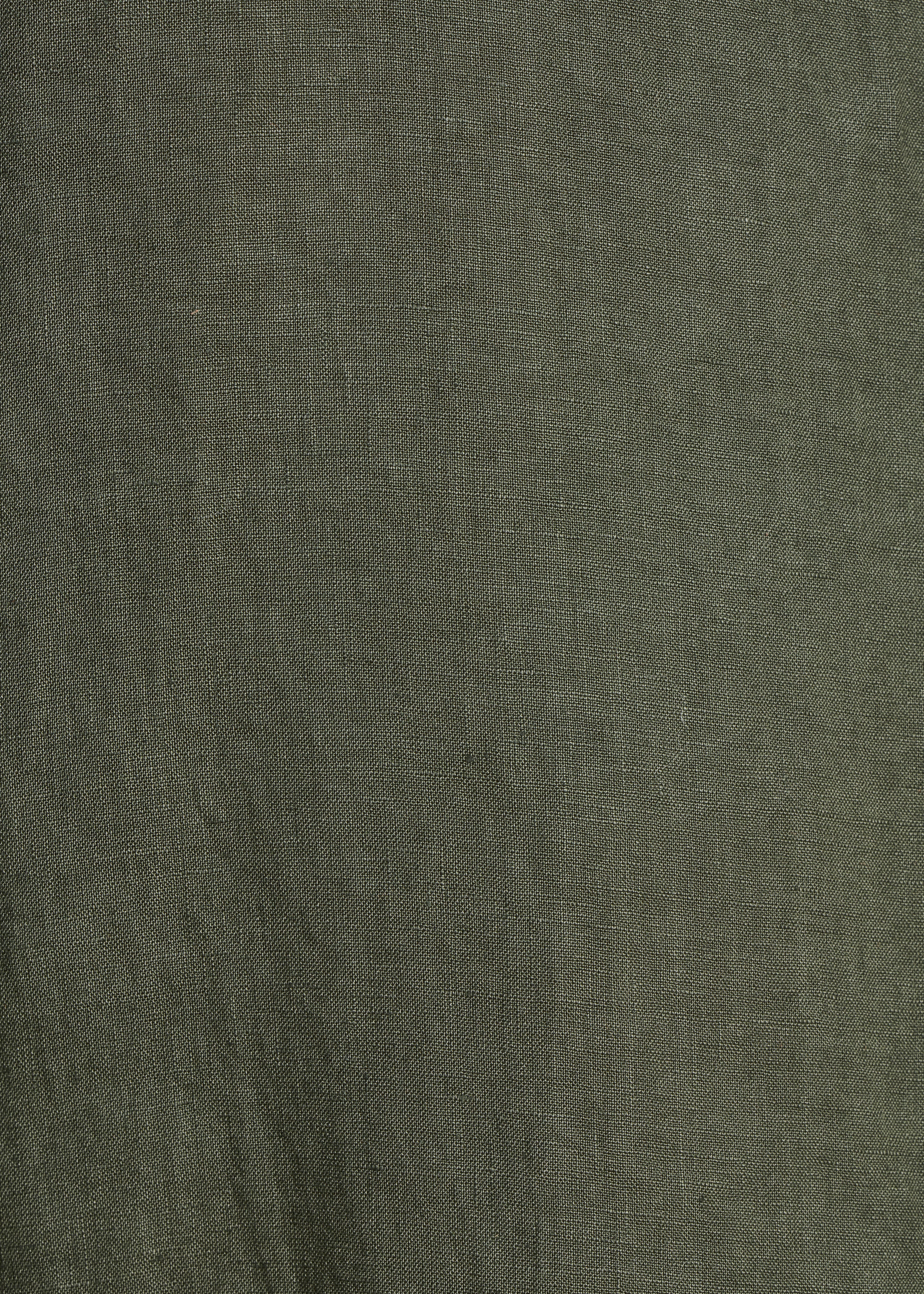 Khaki linen jumpsuit with elastic straps