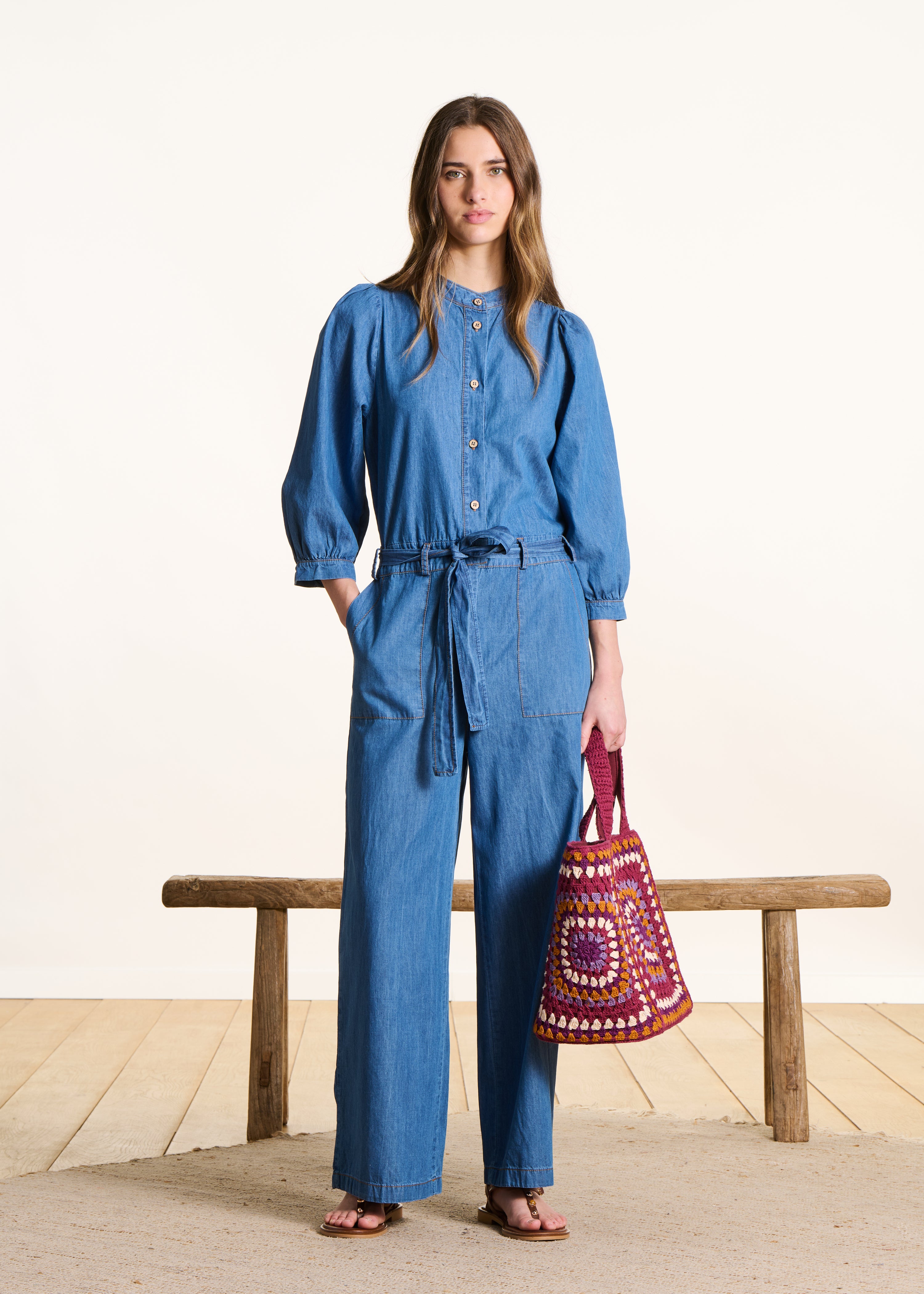 Soft denim jumpsuit