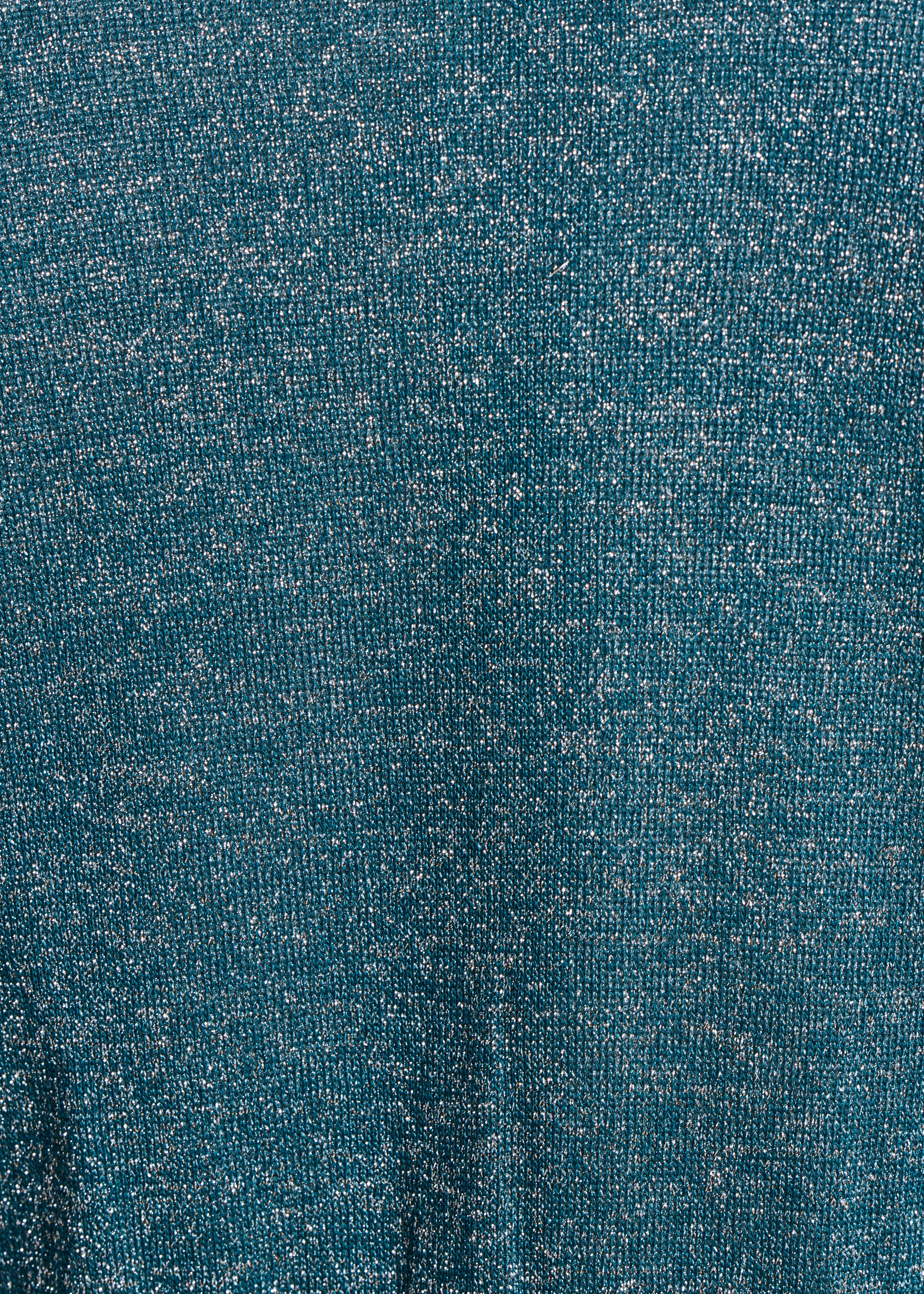 Gilet aderente in maglia fine iridescente blu petrolio