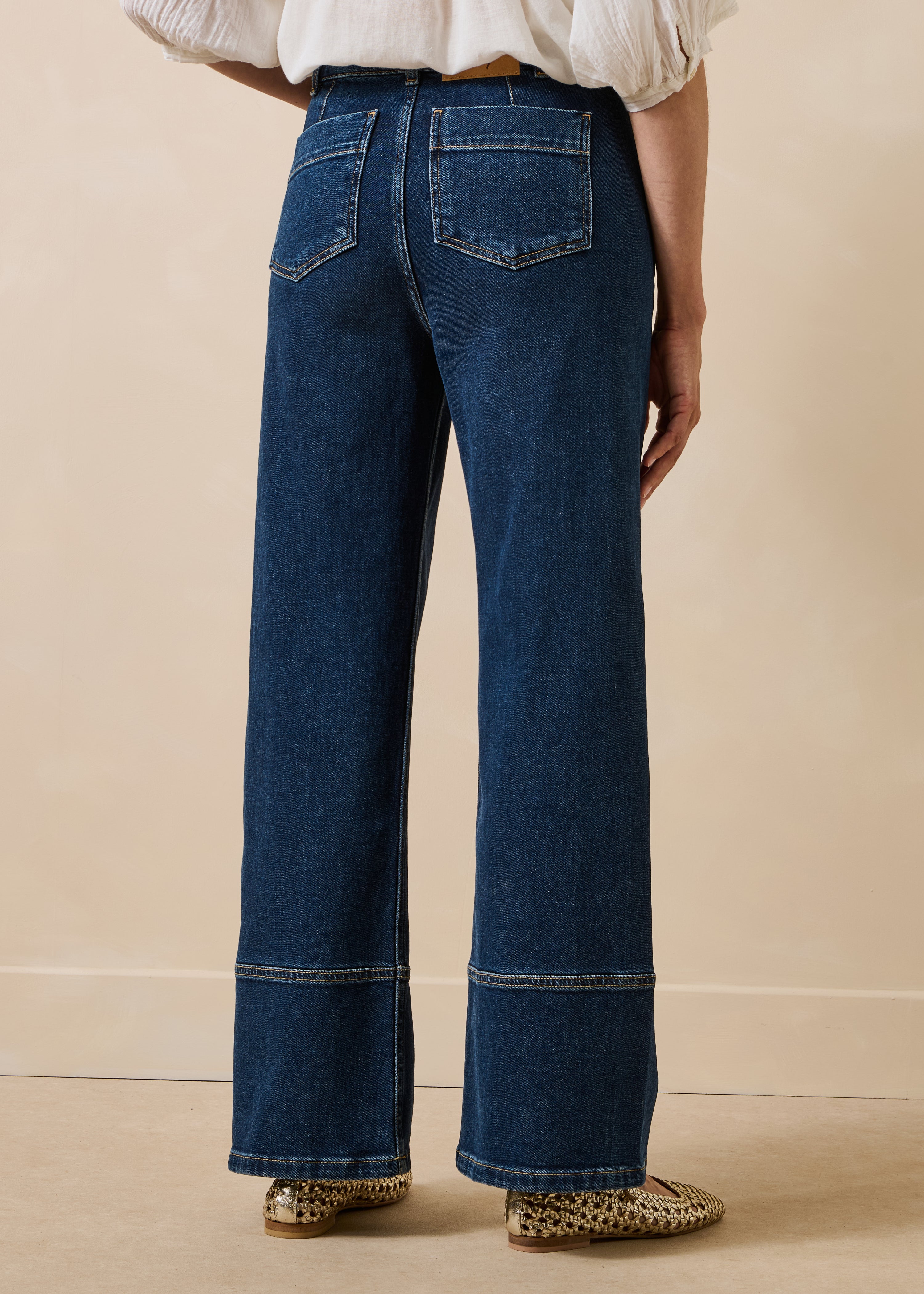 Jean droit taille haute en coton biologique