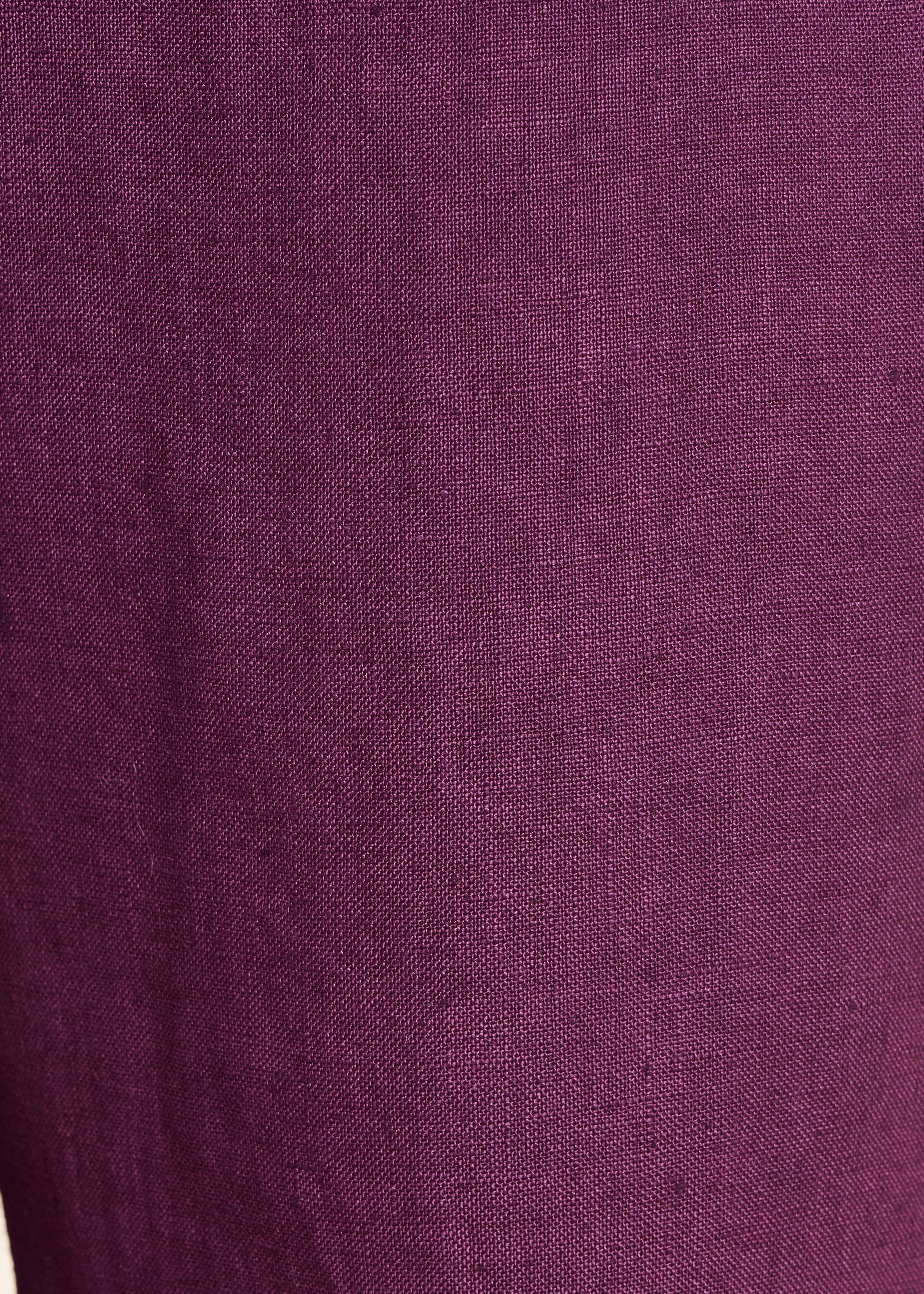 Pantalon 7/8ème en lin violet taille élastiquée