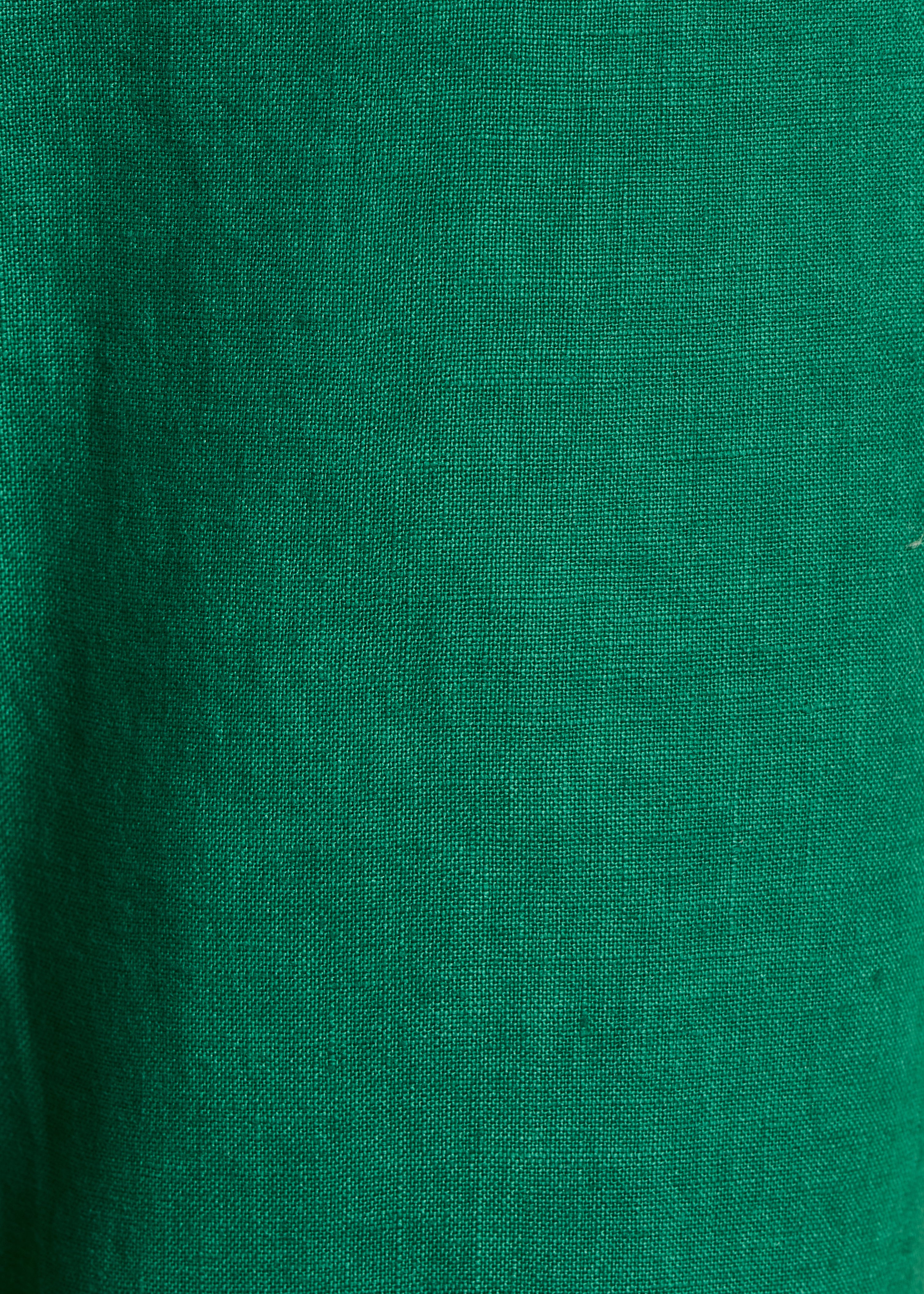 Pantaloni 7/8 in lino verde con vita elasticizzata