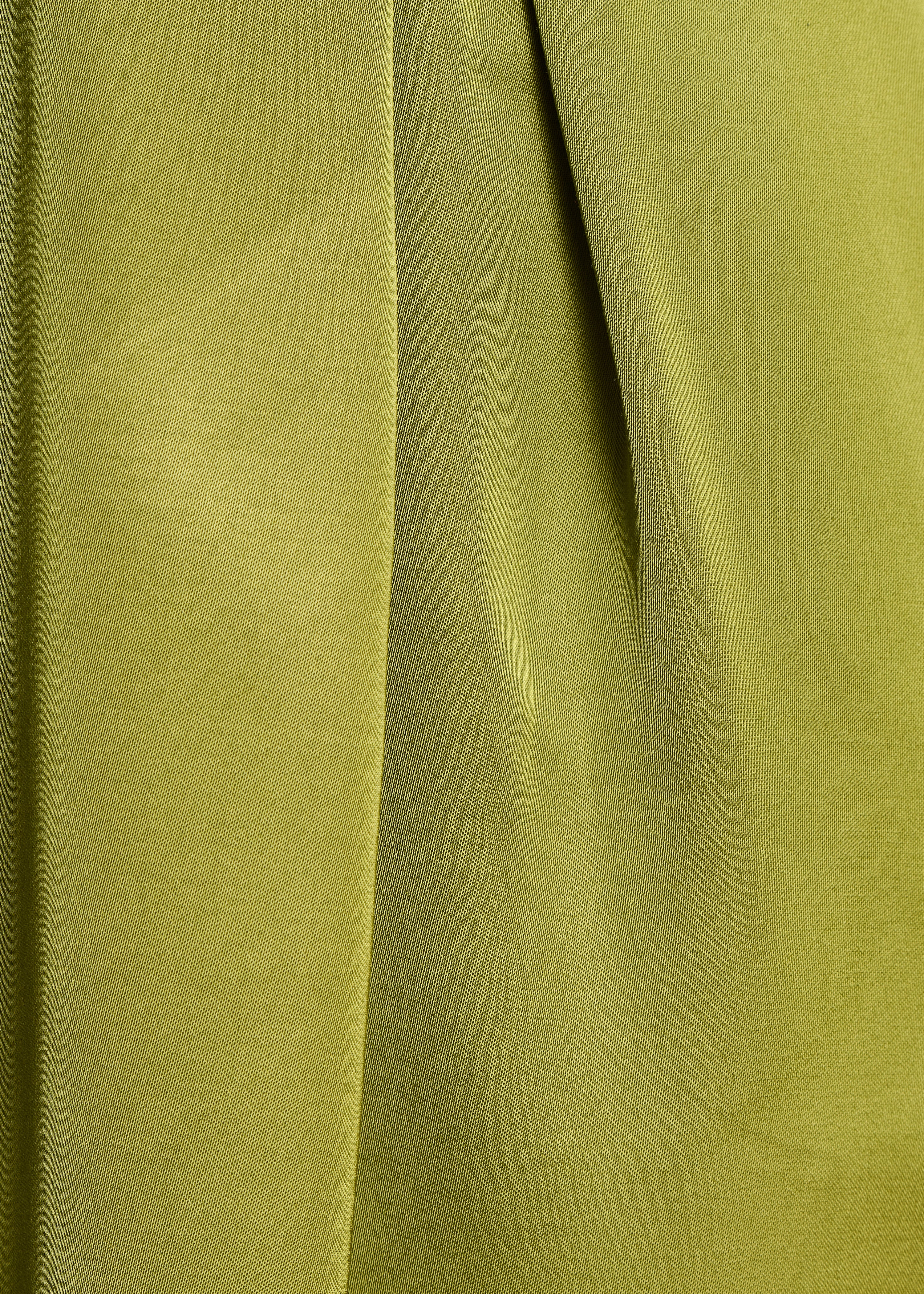 Wijde groene satijnen broek met hoge taille