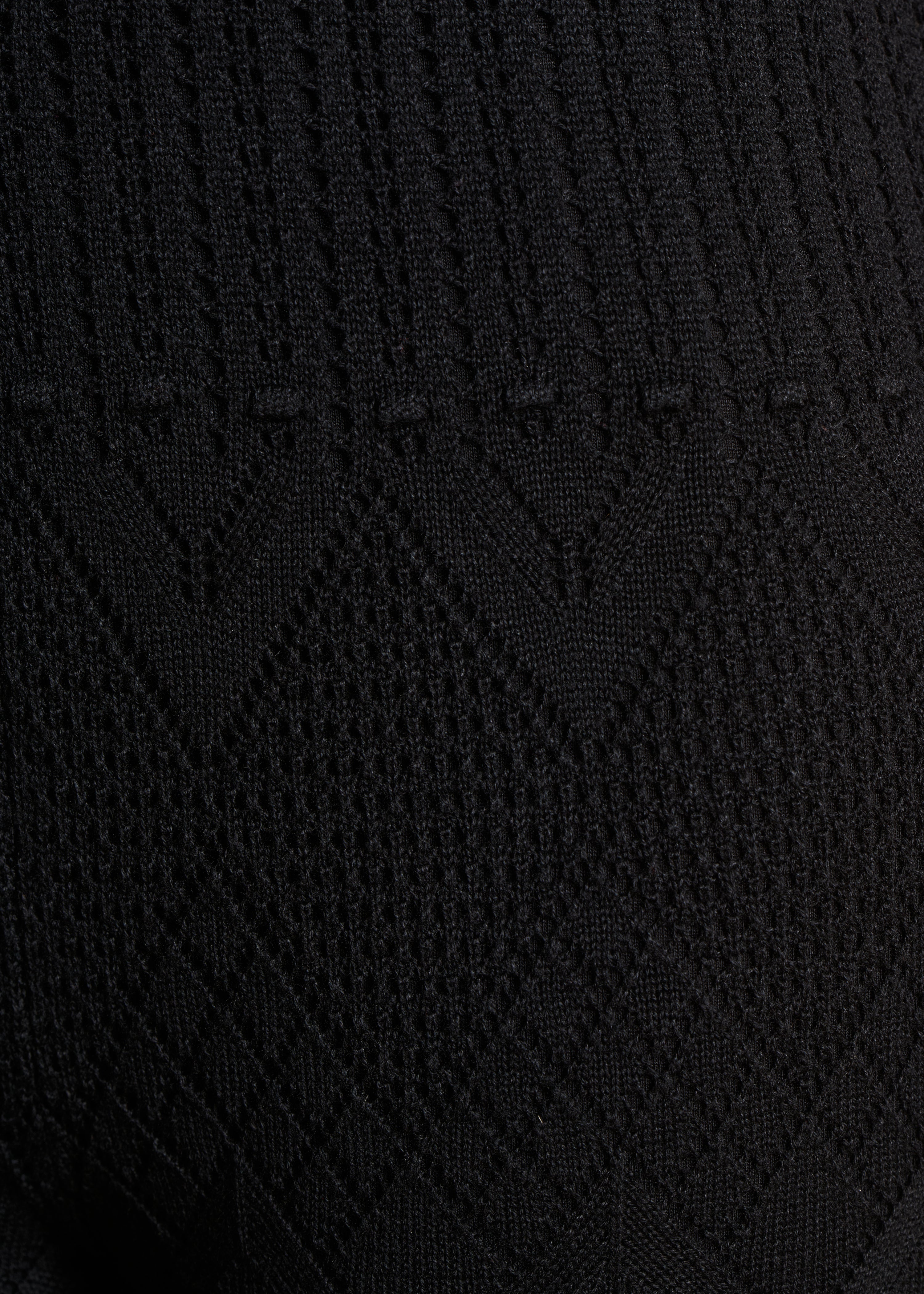 Pantalon en maille pointelle noire avec doublure