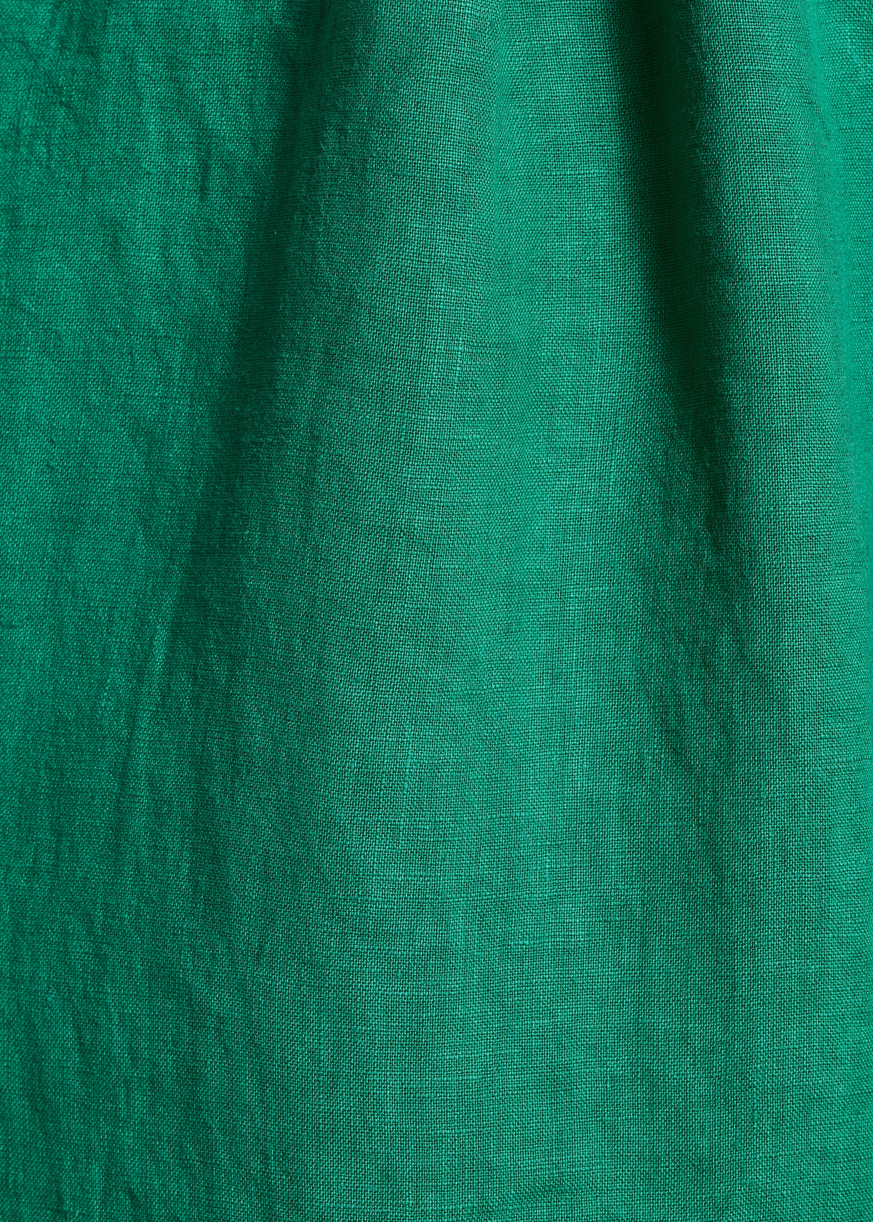 Pantalón cropped ancho de lino verde