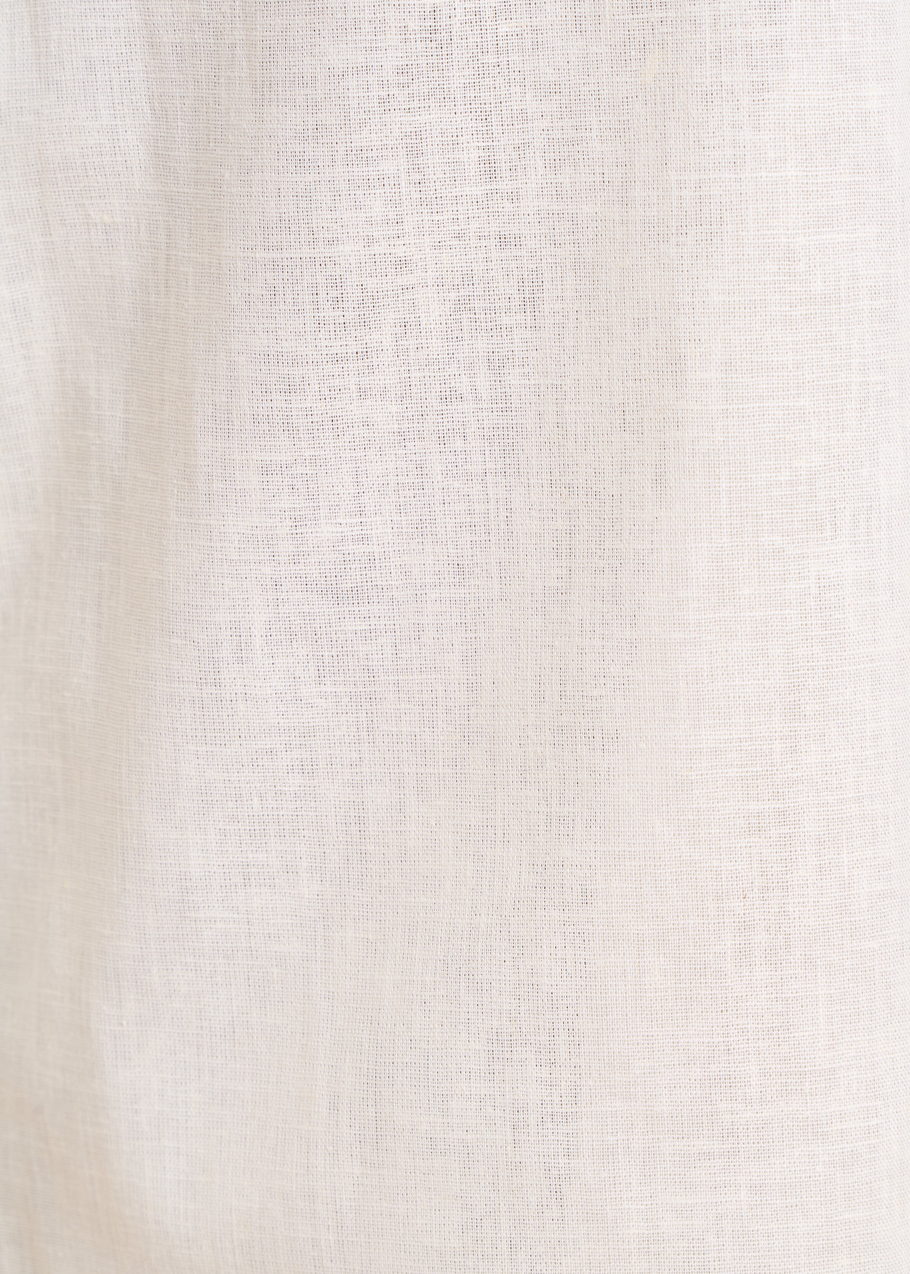 Wide high-waisted trousers in off-white linen and cotton