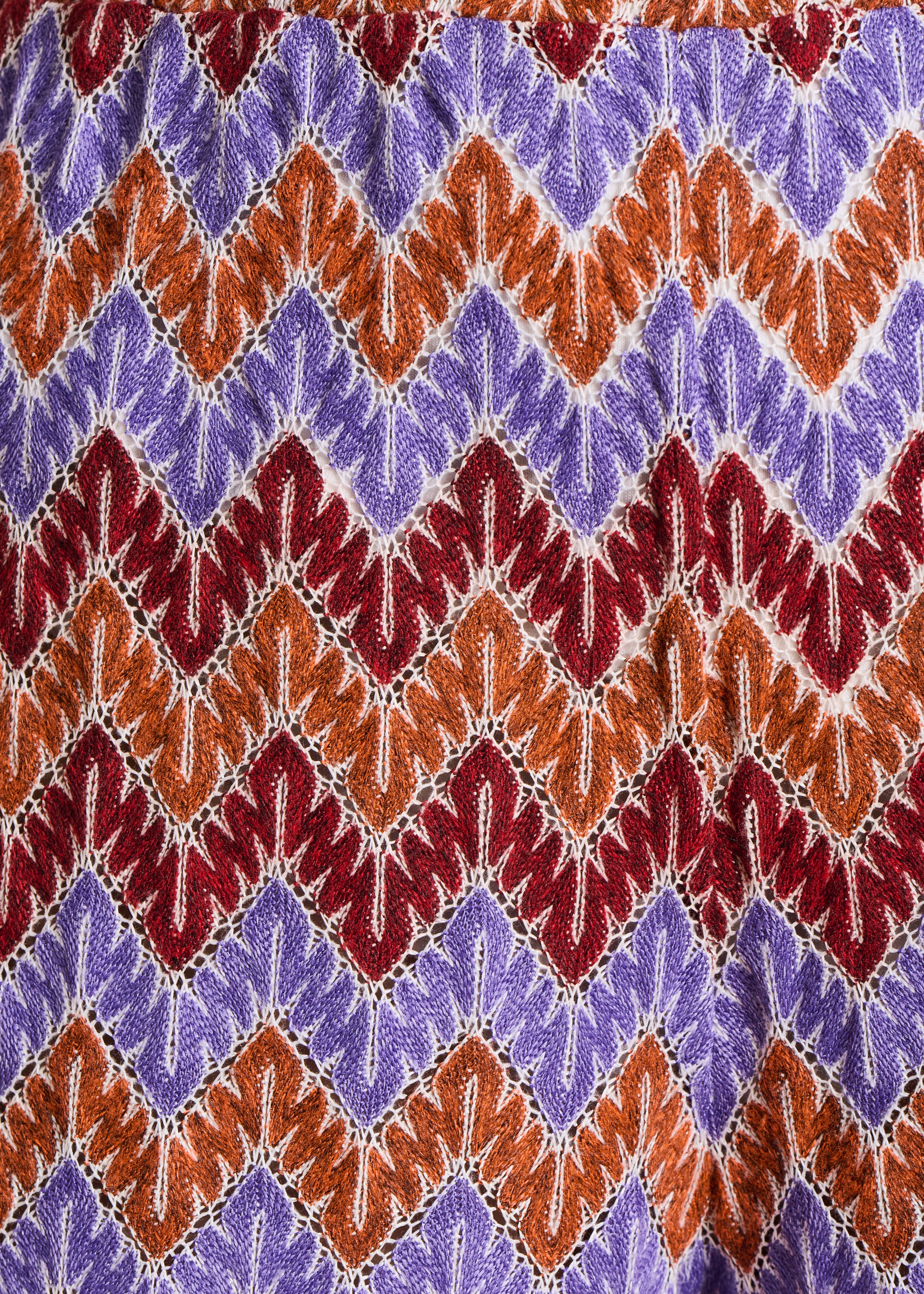 Pantalon droit 7/8ème en crochet mauve