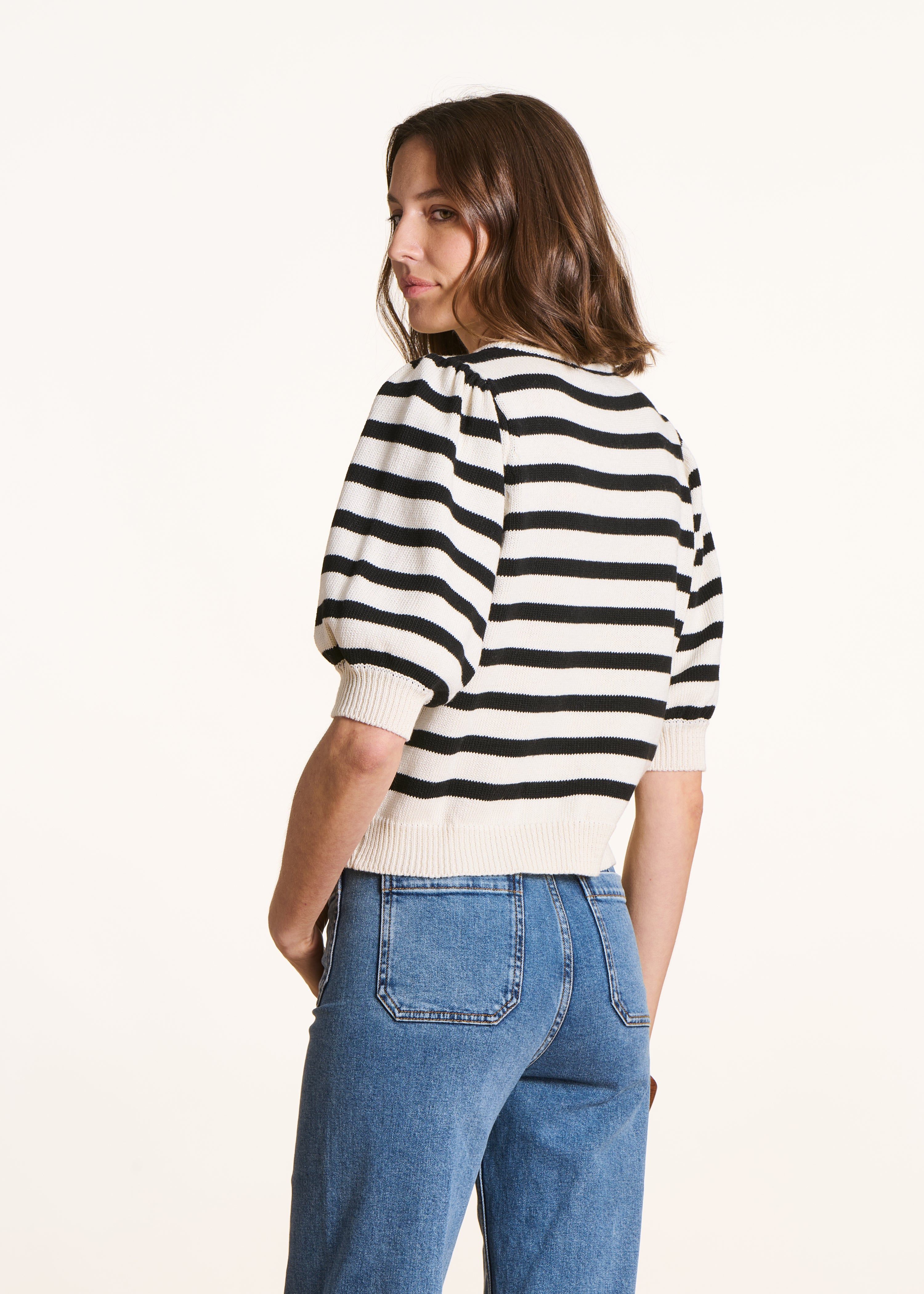 Pull marinière col rond