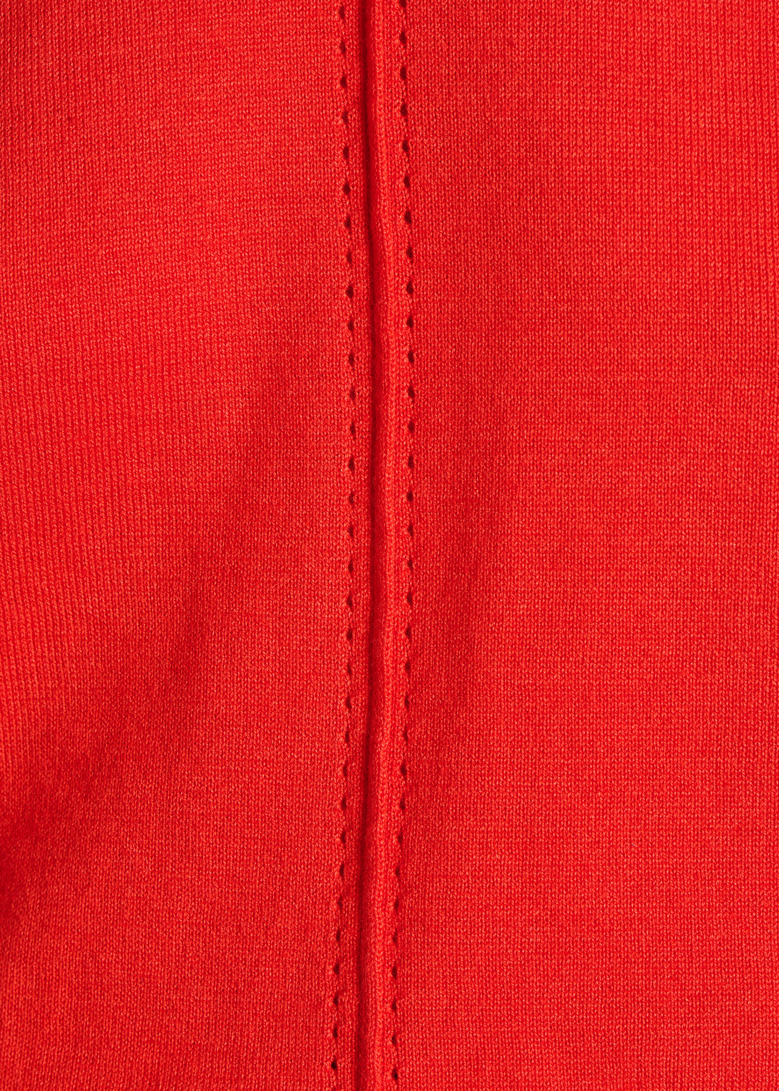 Pull rouge oversize maille fine col rond